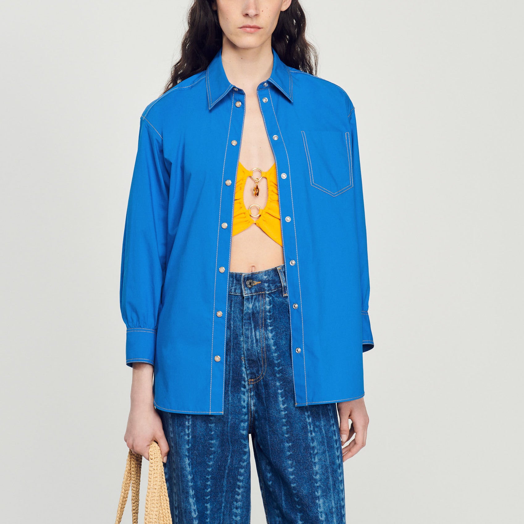 Chemise à détails surpiqués Sandro seconde main