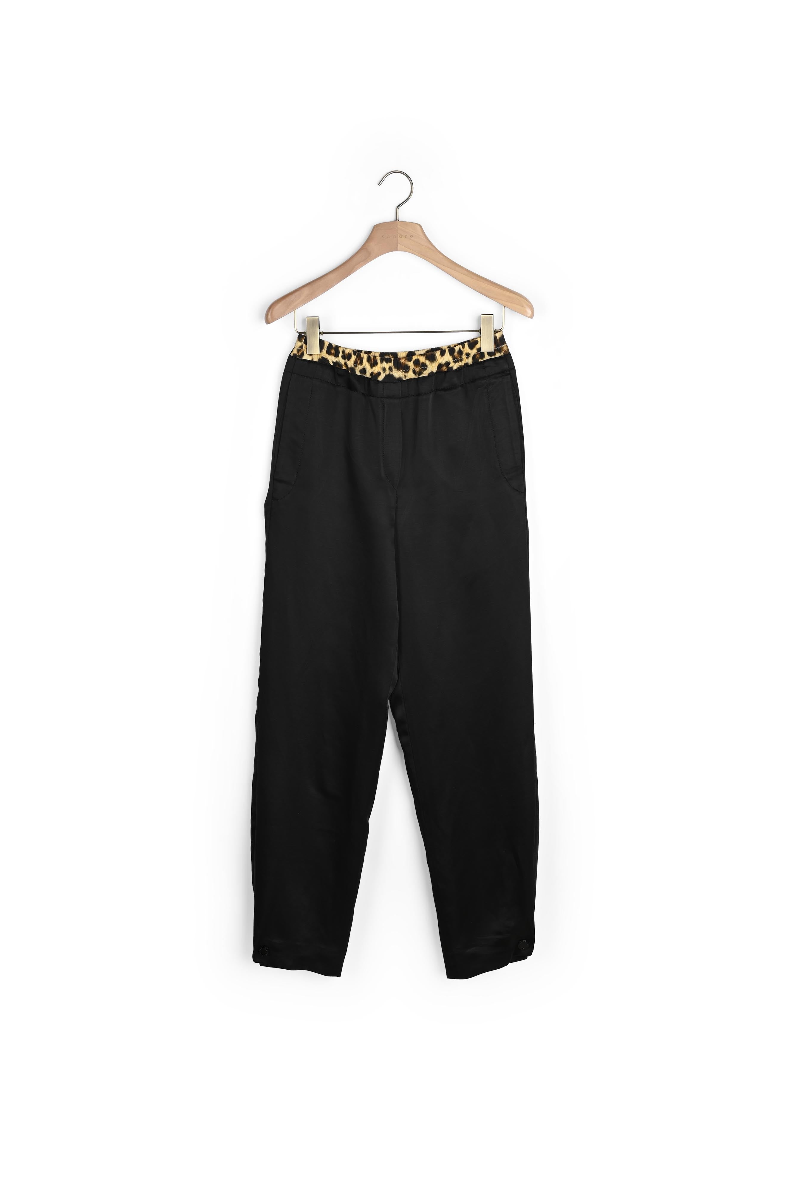 Pantalon à double ceinture léopard Sandro seconde main