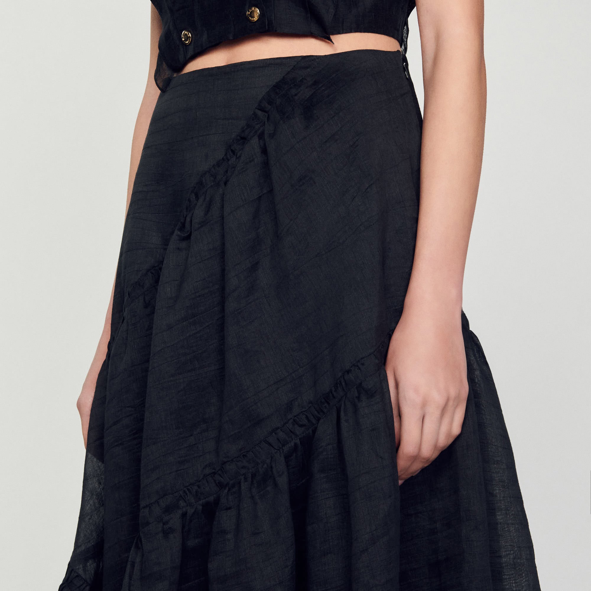 Jupe longue à volants Sandro seconde main