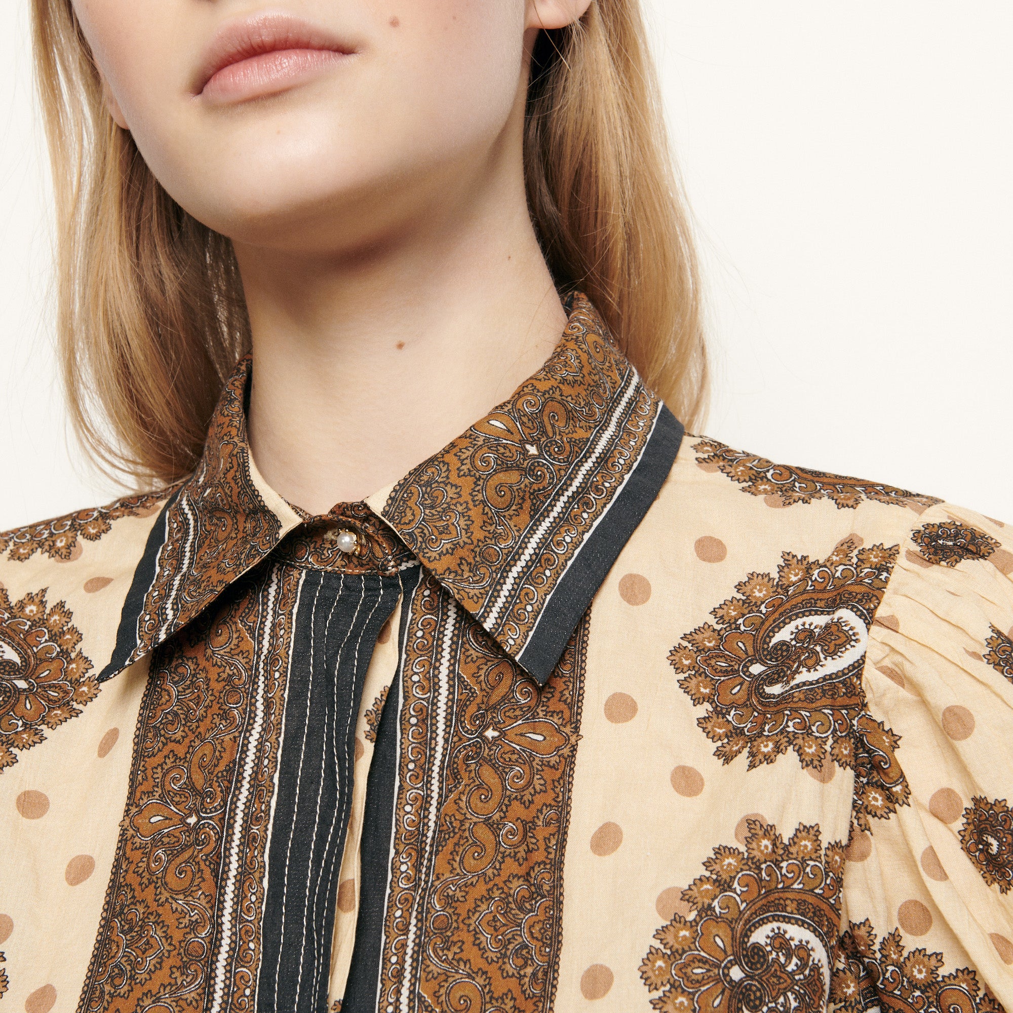 Chemise en coton imprimé Sandro seconde main