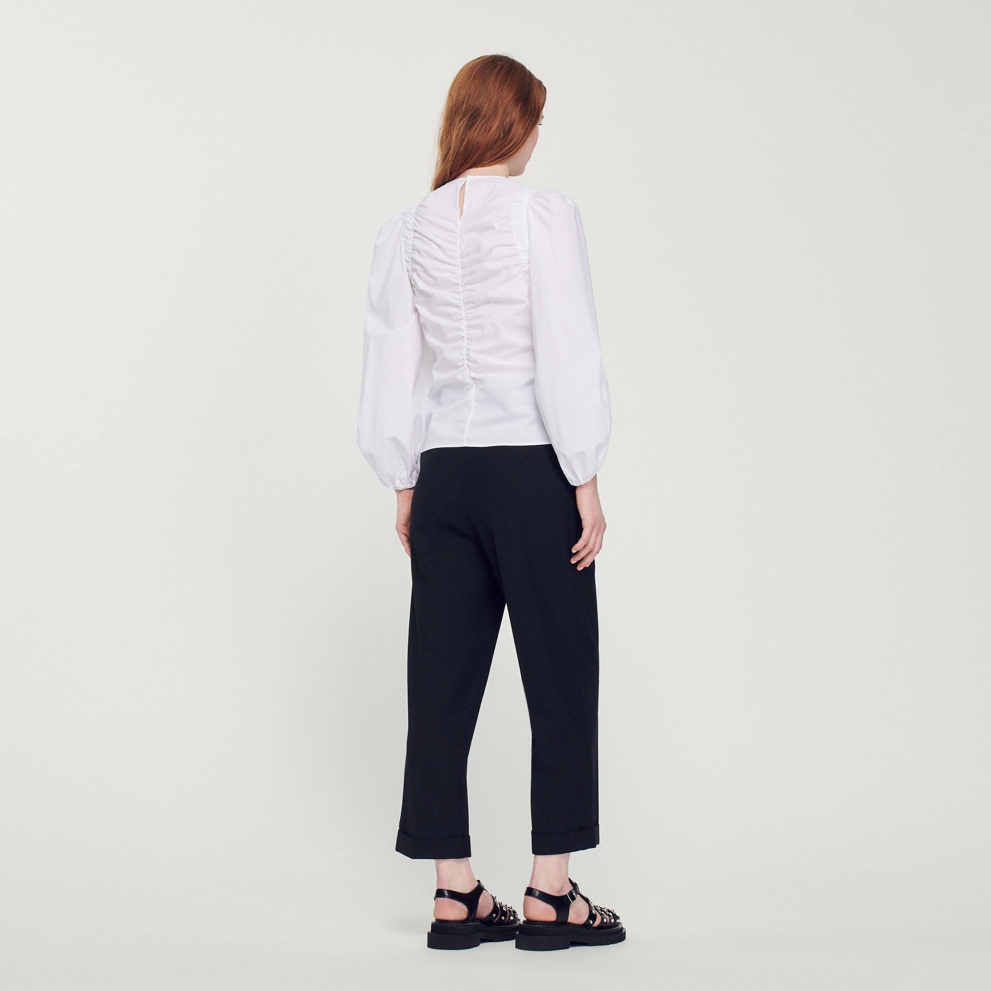 Top en popeline avec jeu de fronces Sandro seconde main