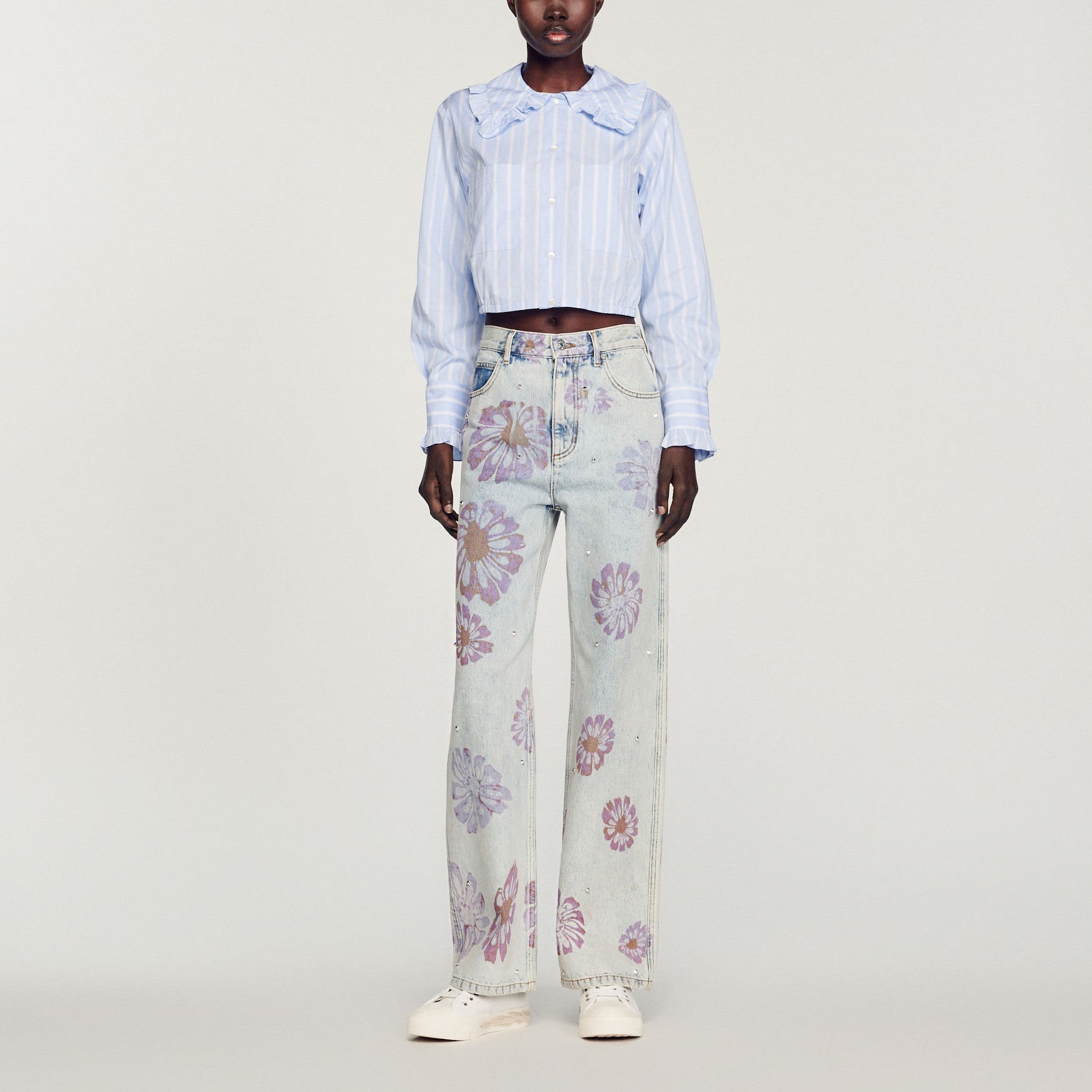 Chemise courte à grand col Sandro seconde main