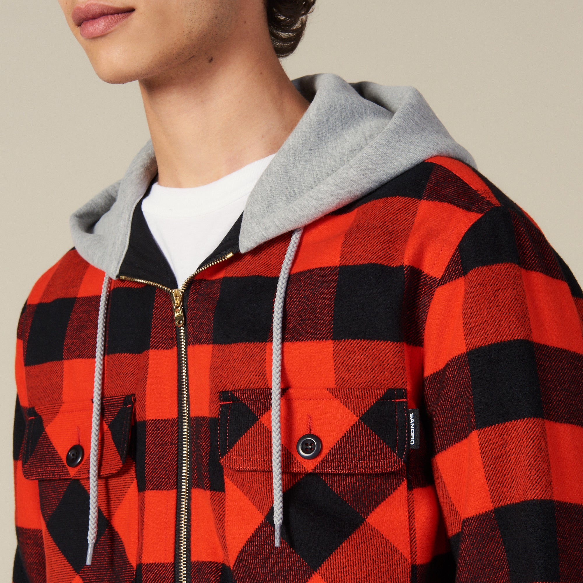 Surchemise à carreaux avec capuche Sandro seconde main