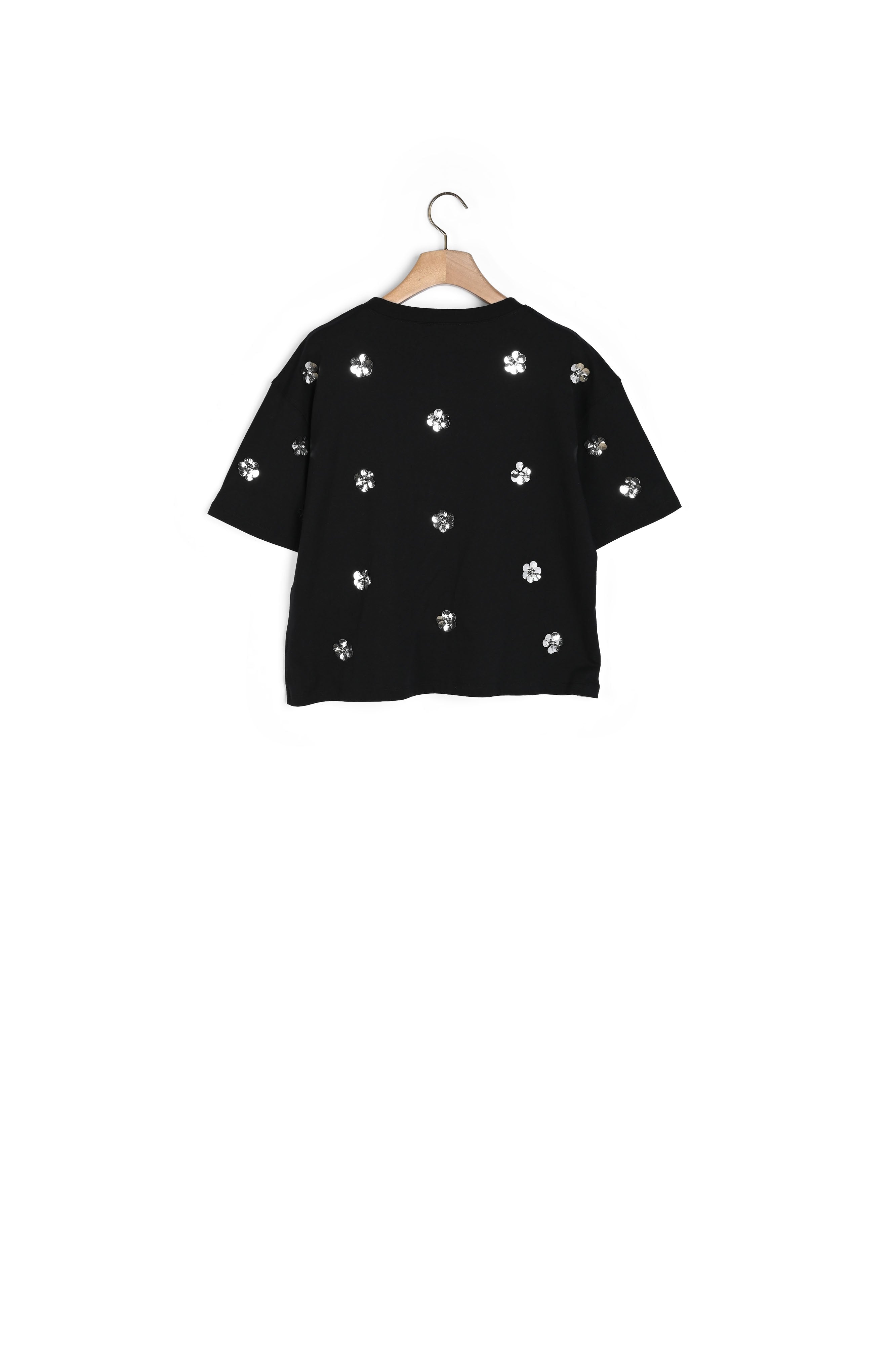 T-shirt orné de sequins fleurs Sandro seconde main