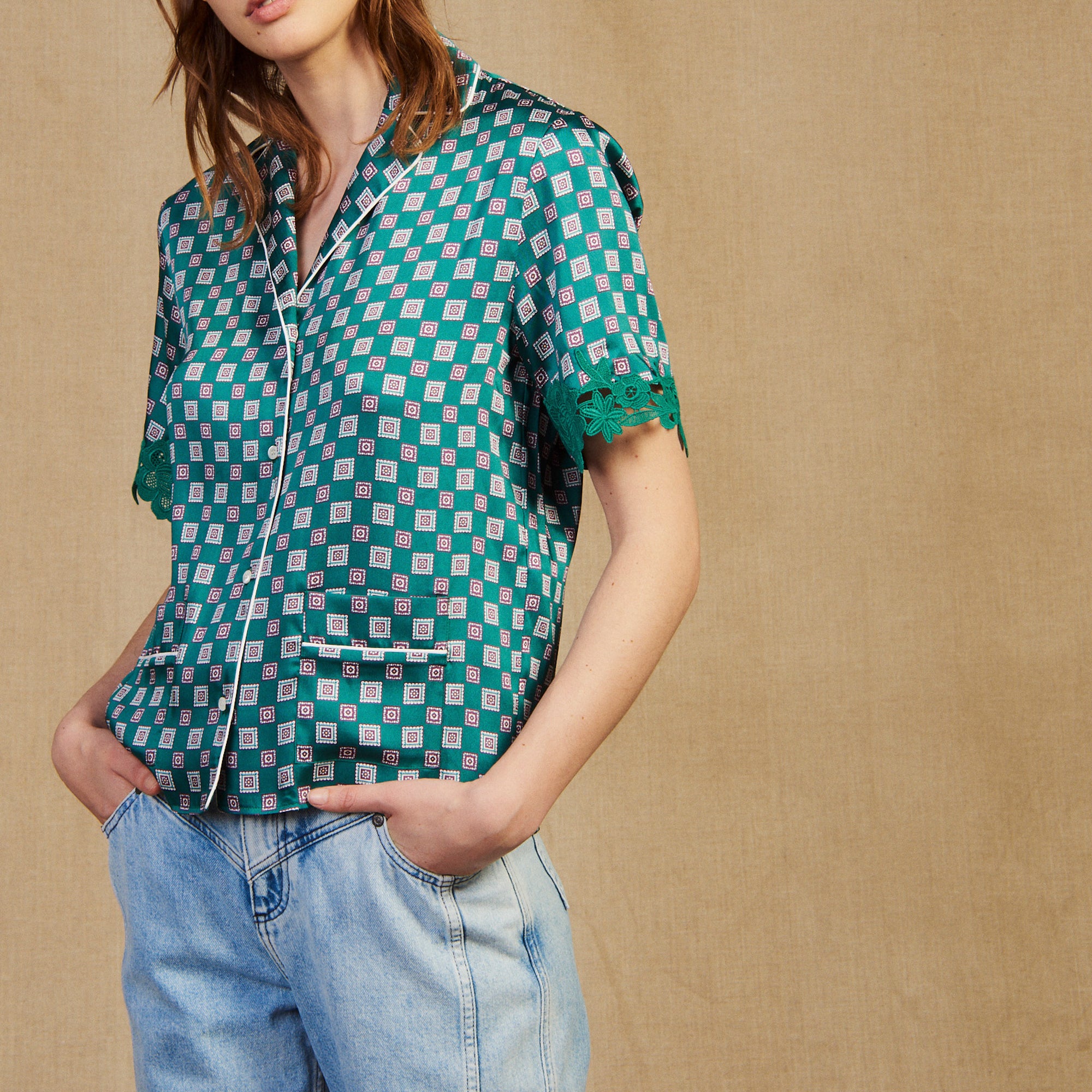 Chemise pyjama imprimée Sandro seconde main