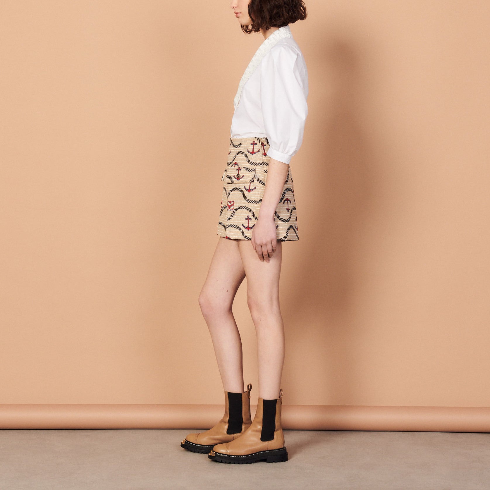 Short en jacquard fantaisie Sandro seconde main