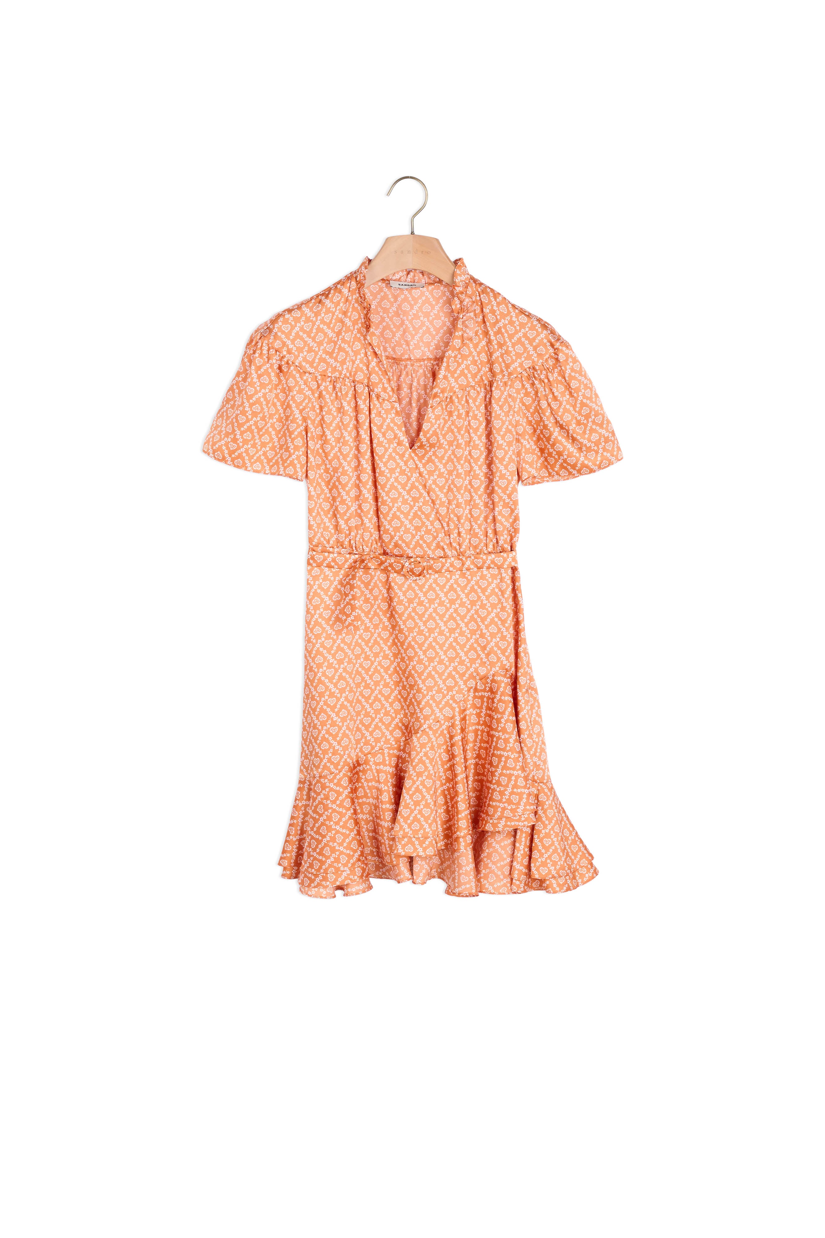 Robe volantée imprimé petits cœurs Sandro seconde main