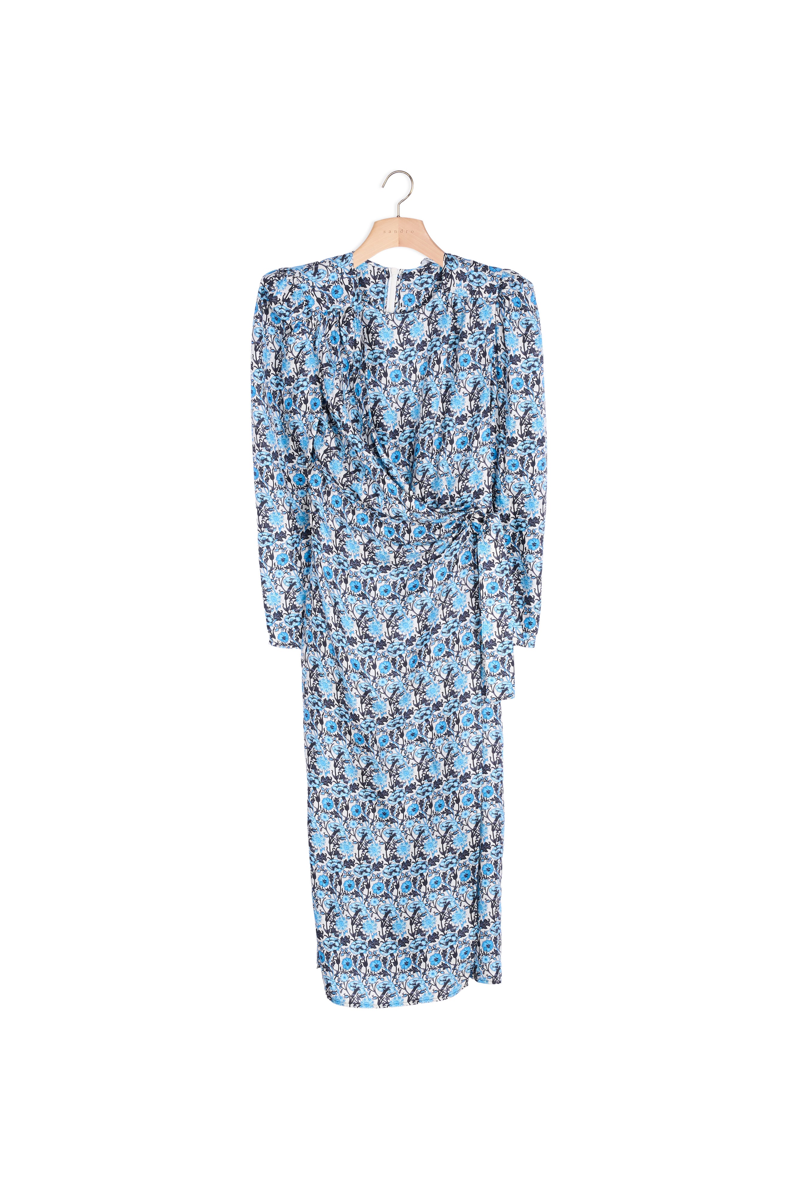 Robe longue en soie drapée Sandro seconde main