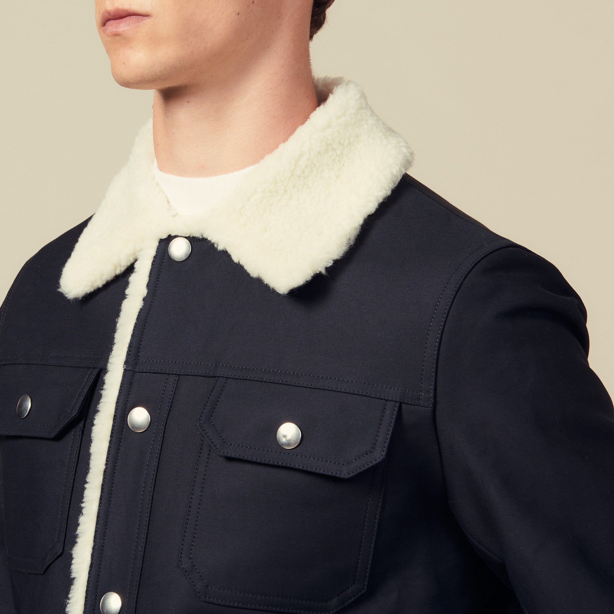 Blouson avec faux mouton à l'intérieur Sandro seconde main