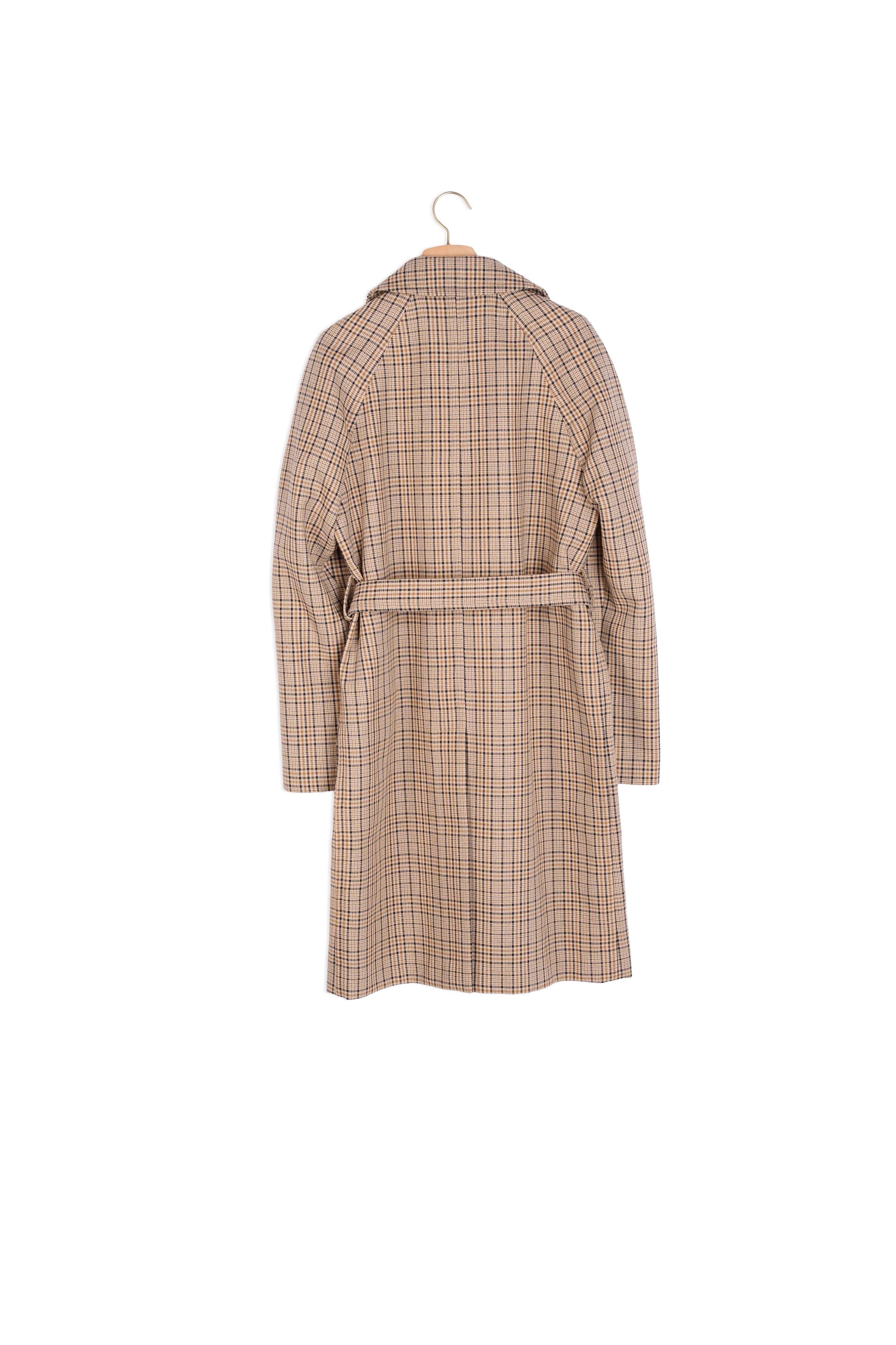 Manteau à carreaux fantaisie Sandro seconde main