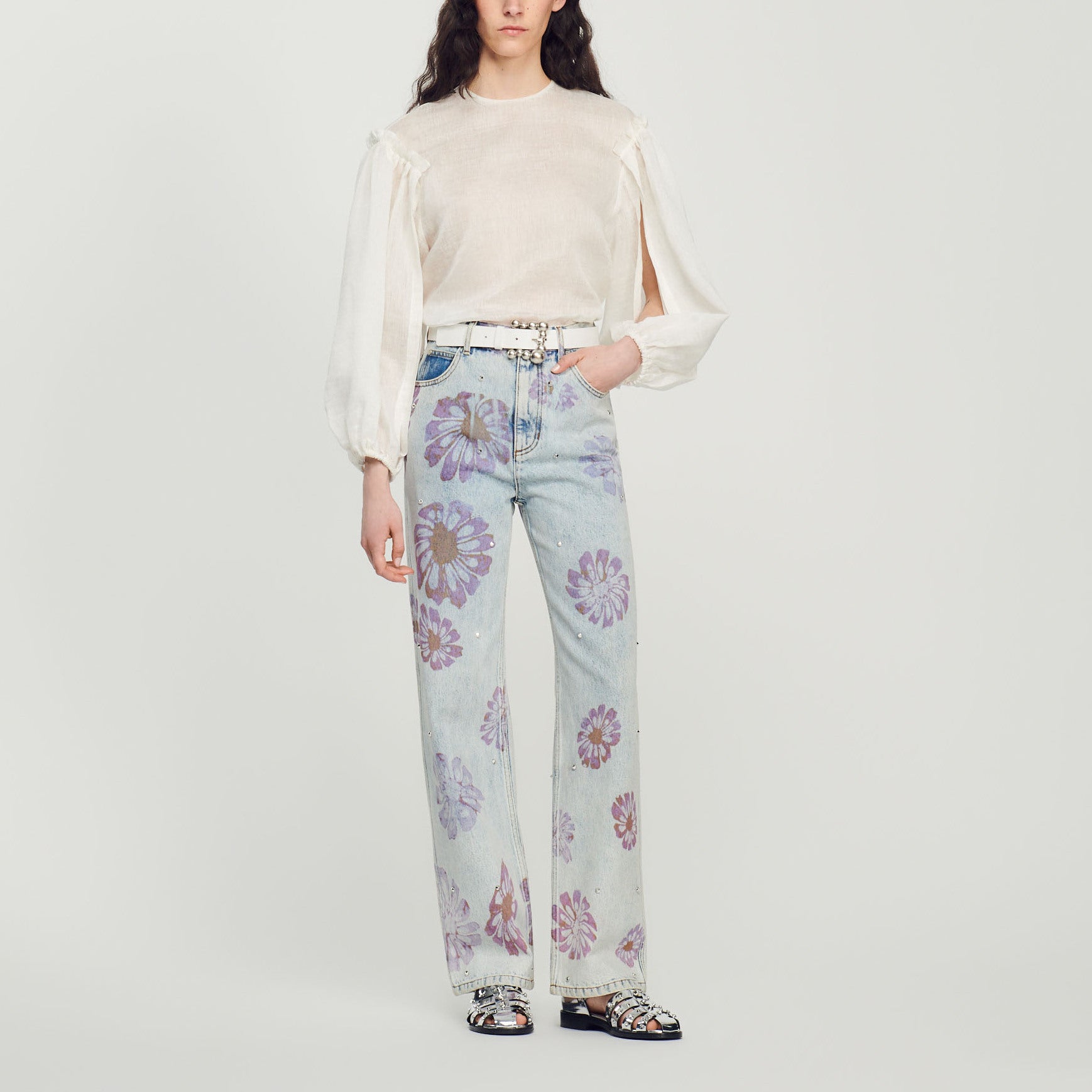 Blouse à rayures et manches volumineuses Sandro seconde main