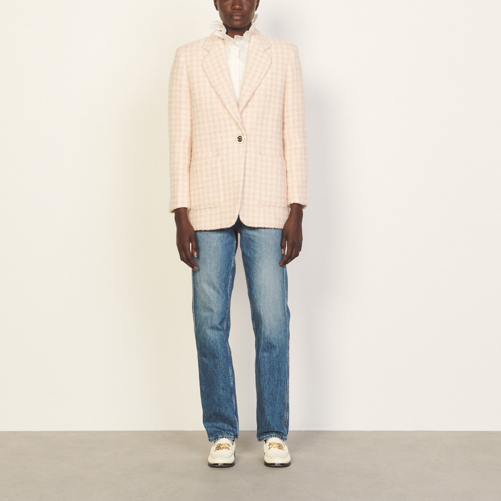 Veste imprimé blanc et rose Sandro seconde main