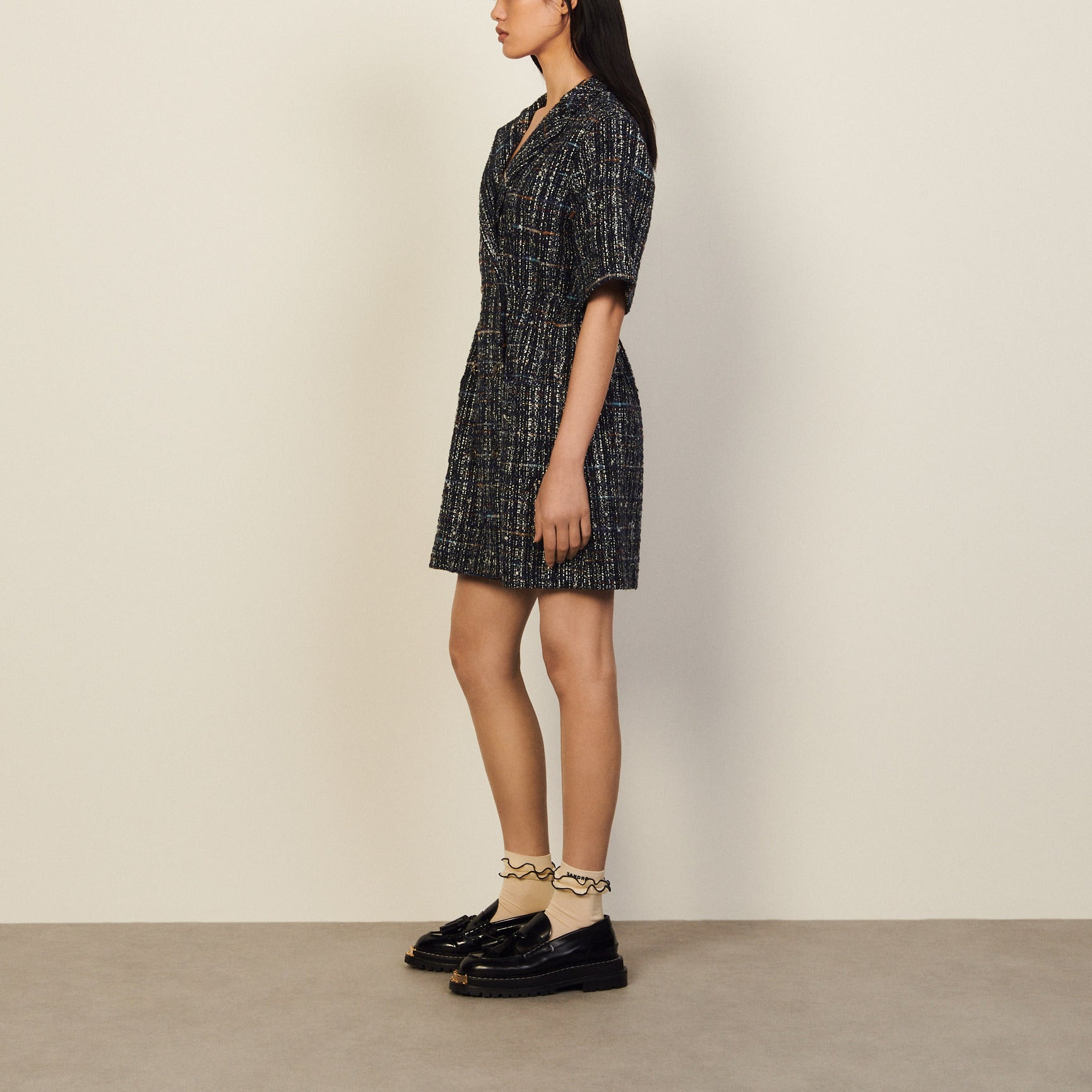 Robe courte en tweed Sandro seconde main