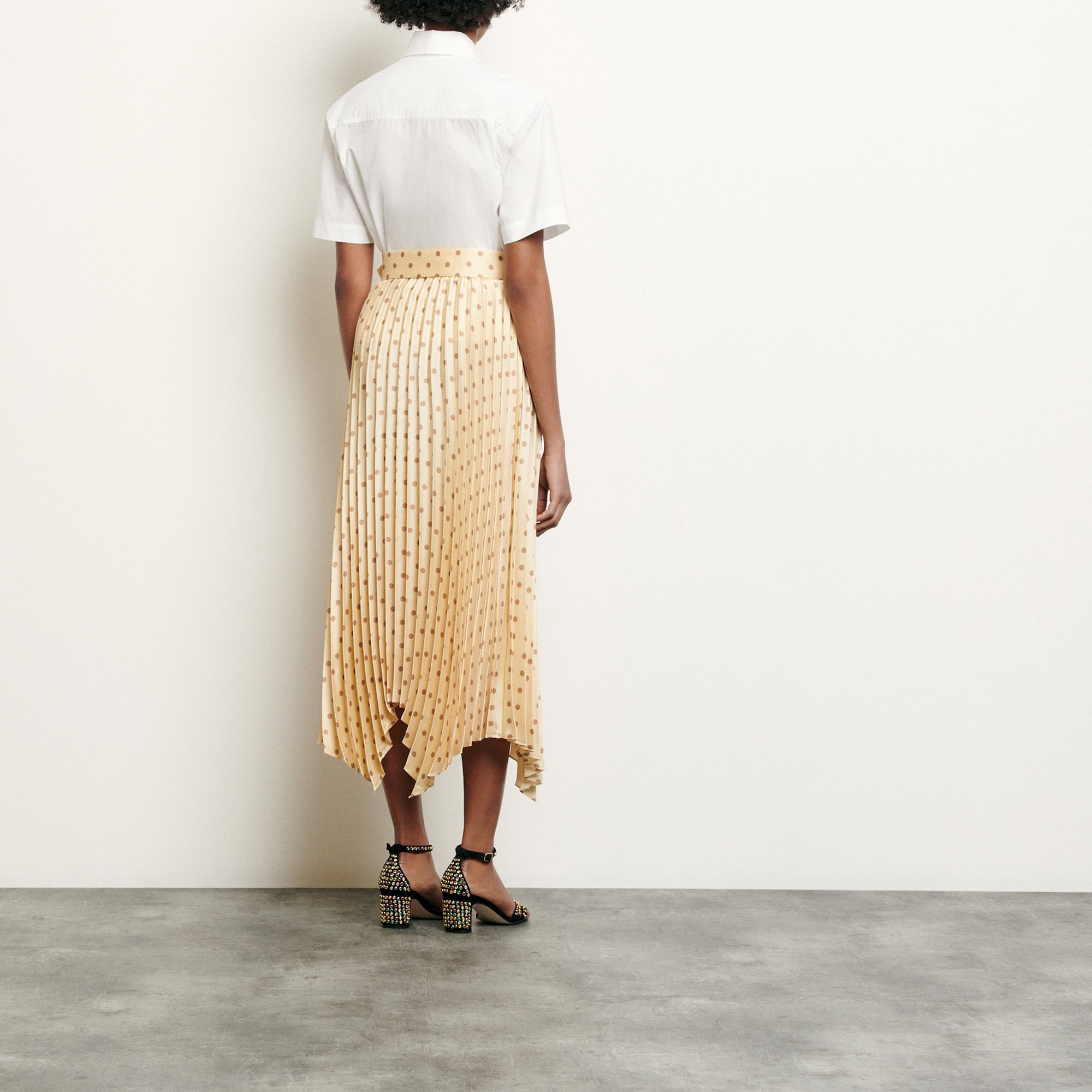 Jupe plissée et imprimée à ceinture Sandro seconde main