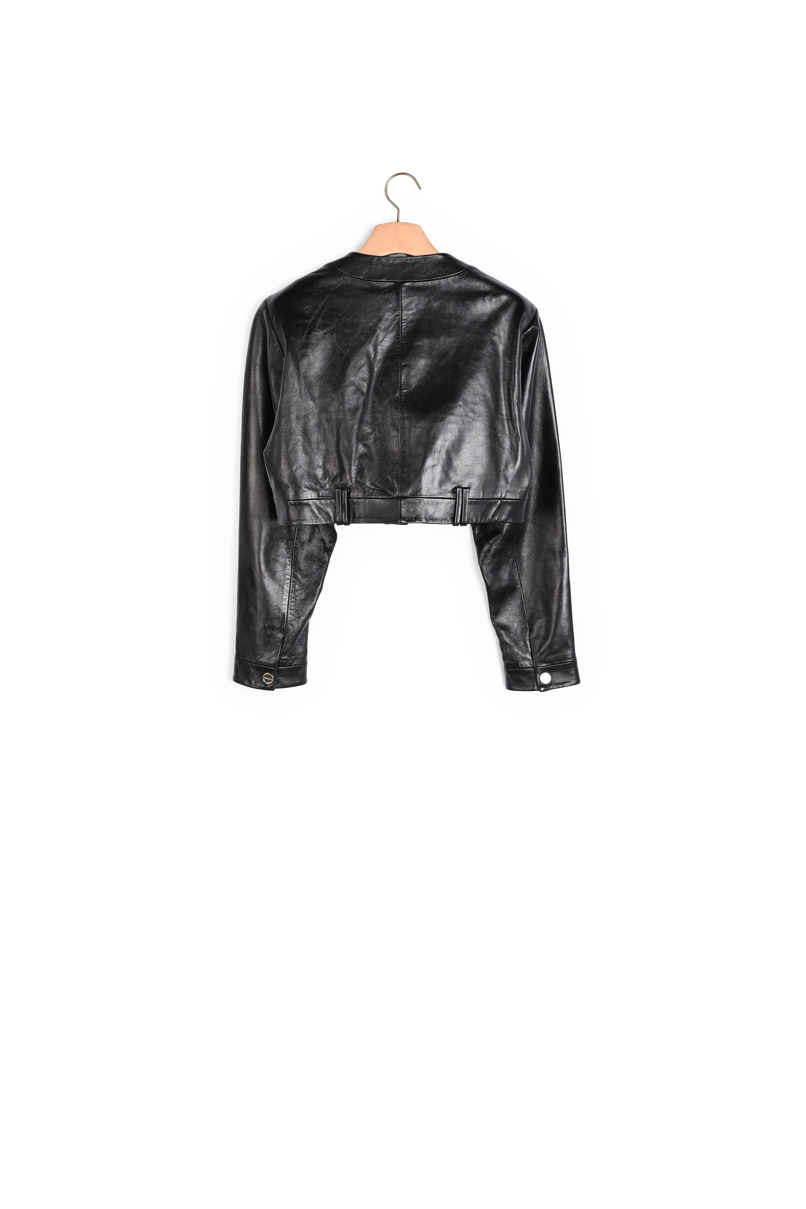 Blouson en cuir glacé Sandro seconde main