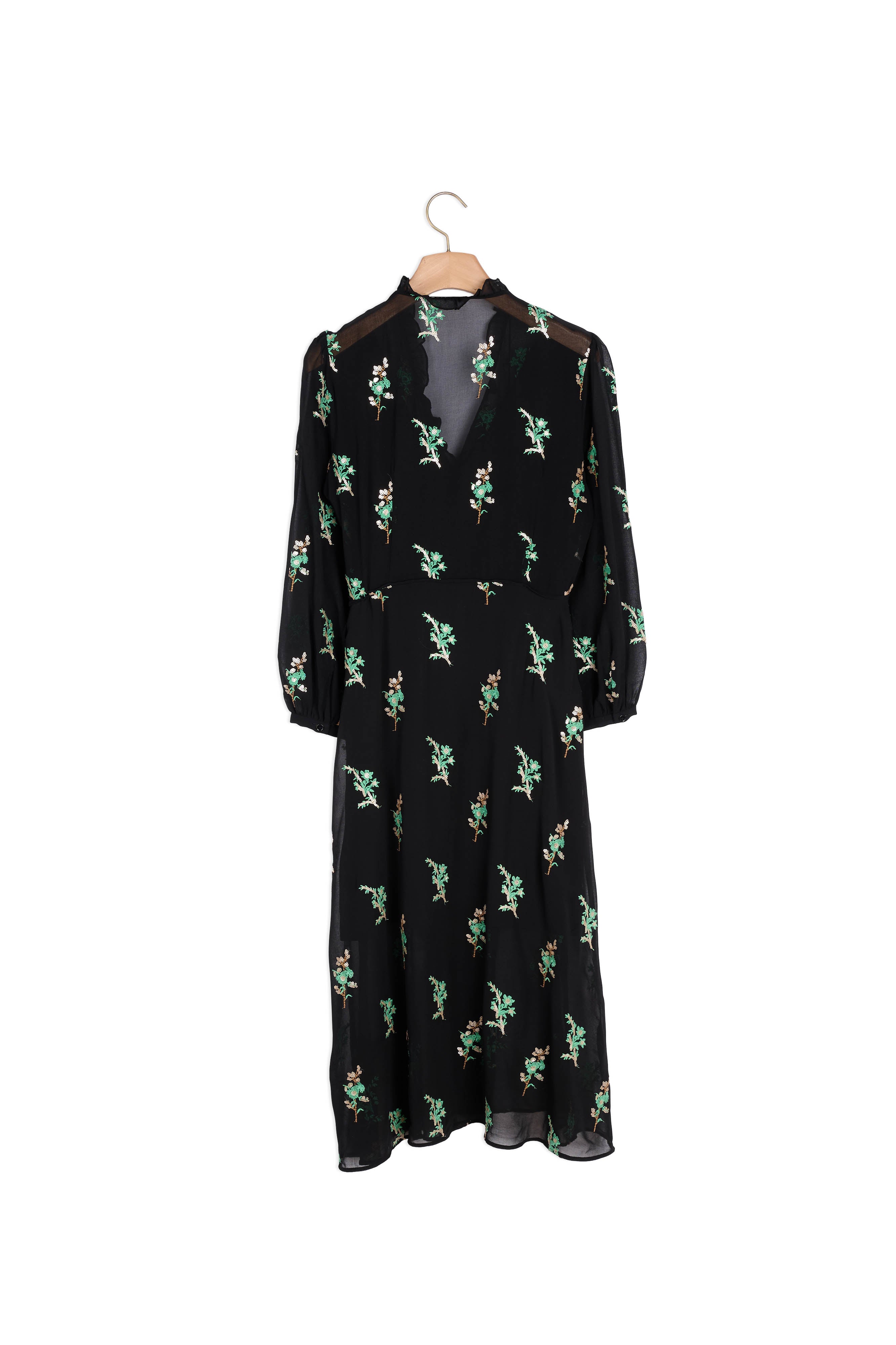 Robe longue cache-coeur Sandro seconde main