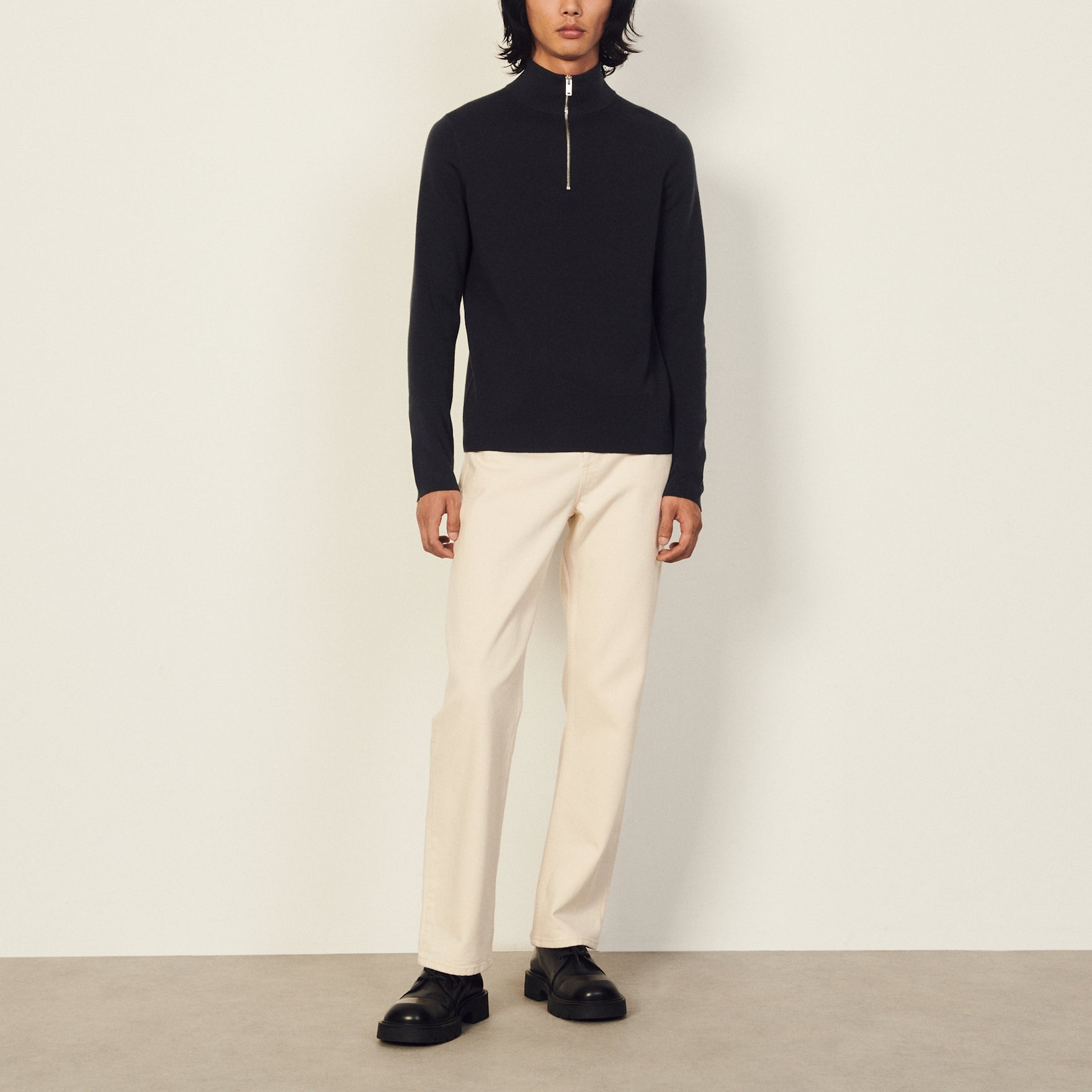 Pull en laine à col zippé Sandro seconde main