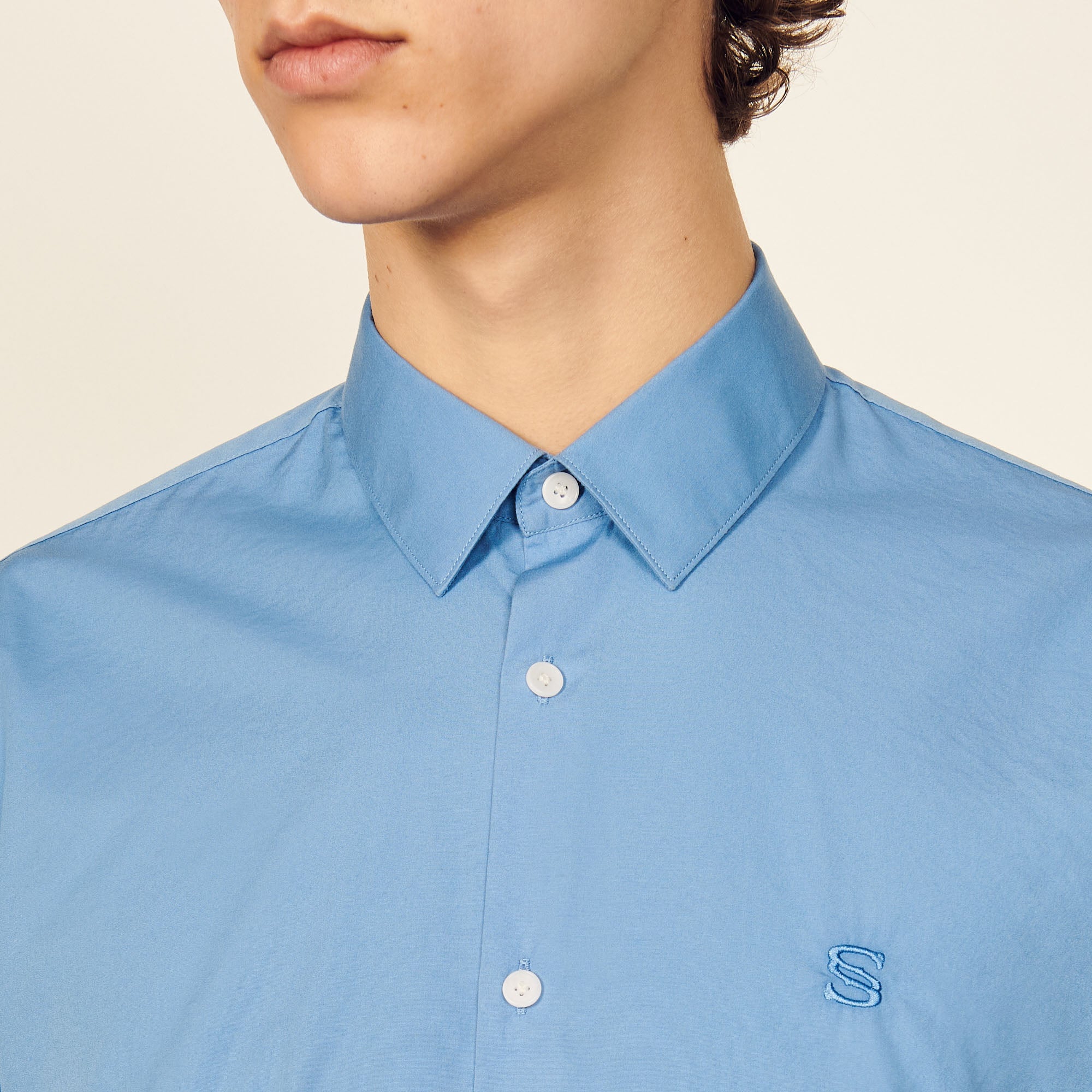 Chemise en coton avec broderie signature Sandro seconde main