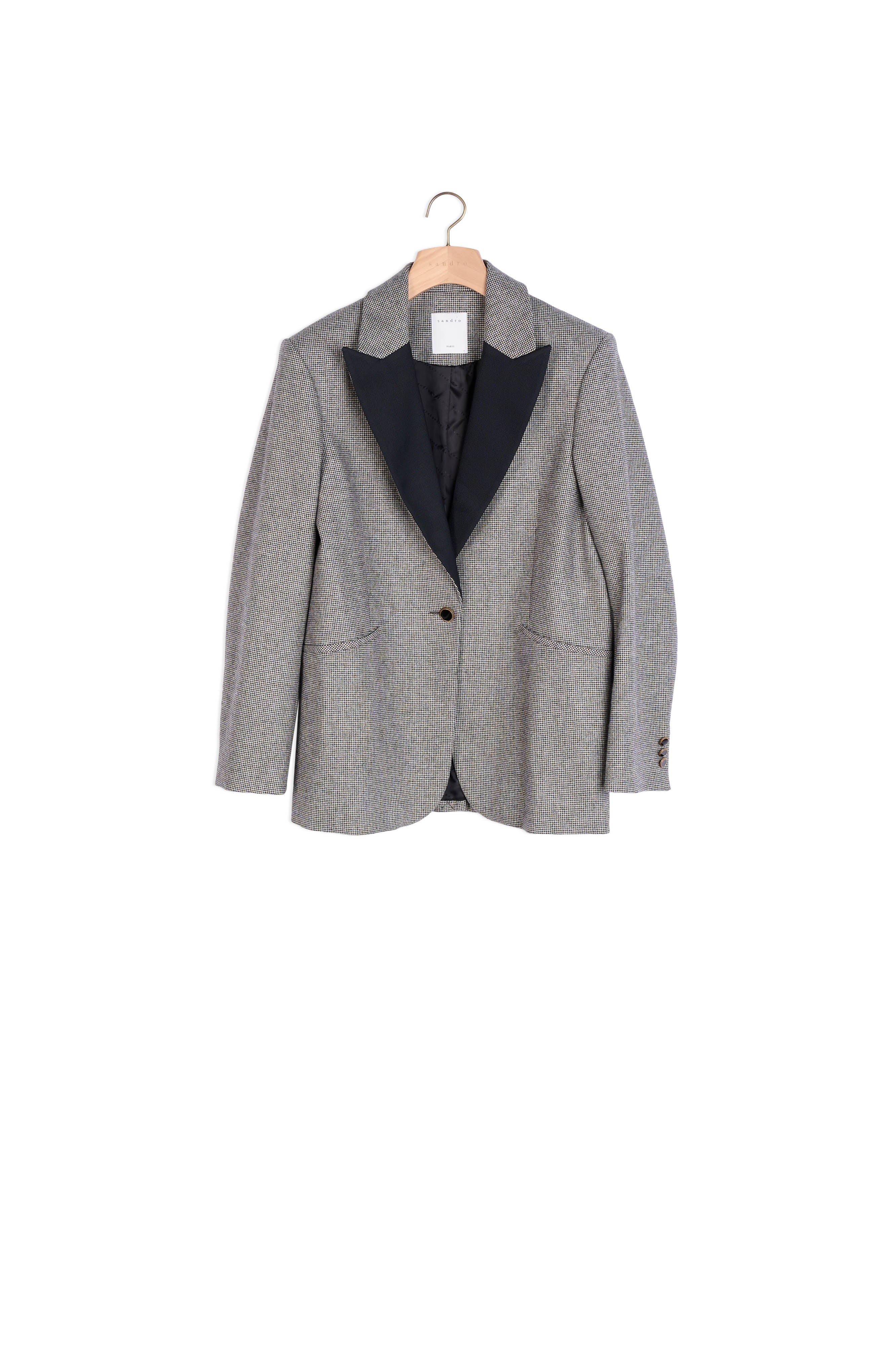 Veste tailleur pied de poule Sandro seconde main