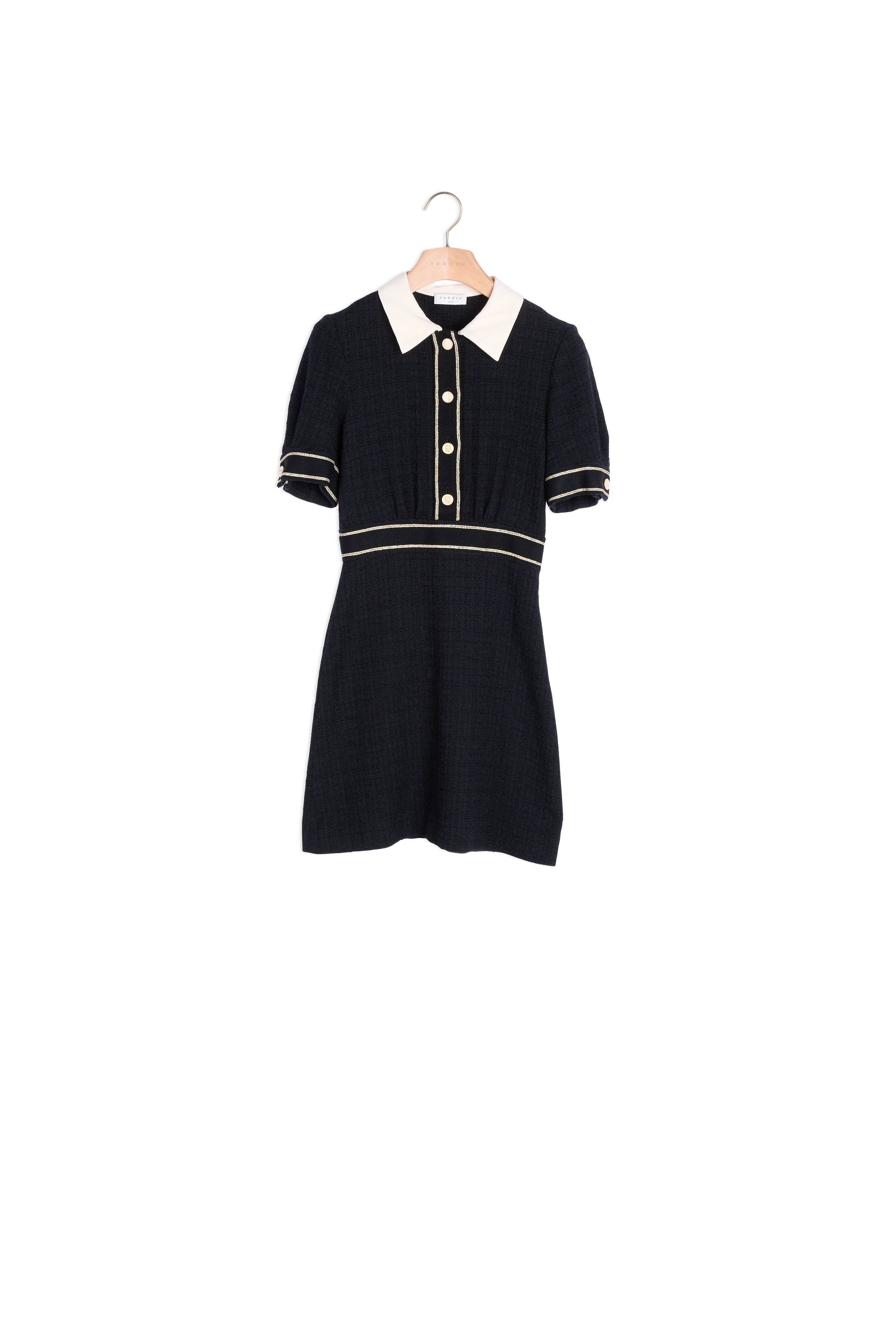 Robe manches courtes en tweed Sandro seconde main