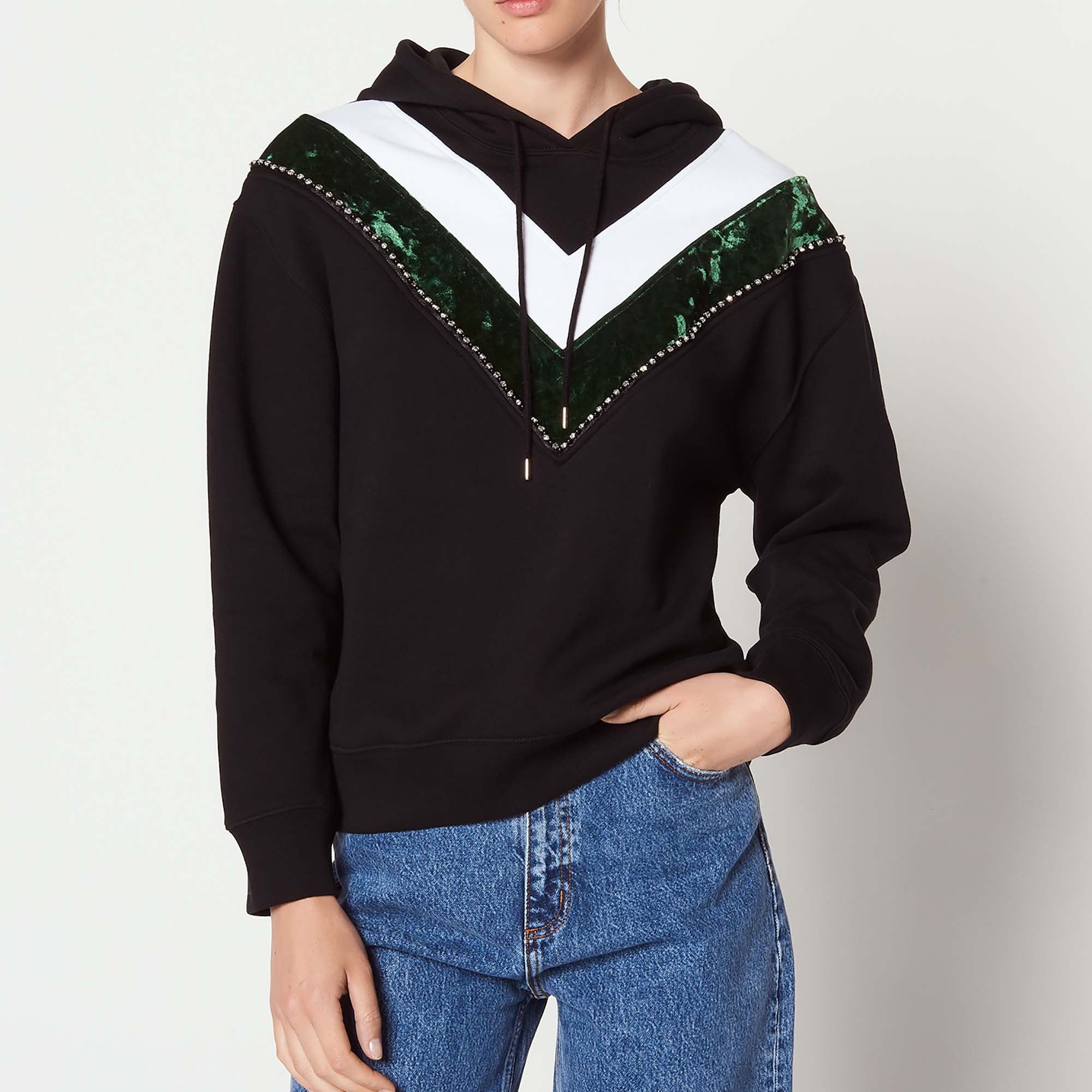 Sweat à capuche avec empiècement devant Sandro seconde main