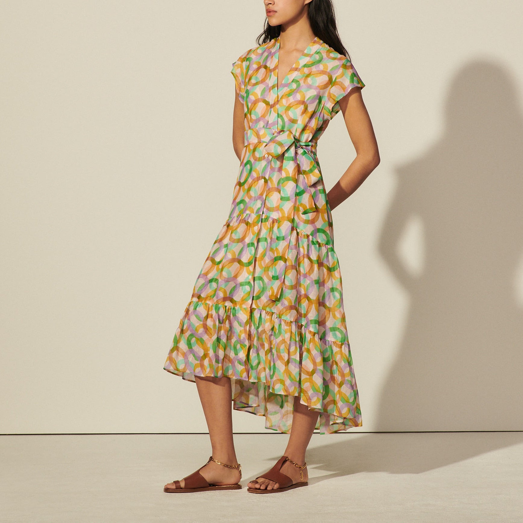 Robe longue sans manches imprimée Sandro seconde main