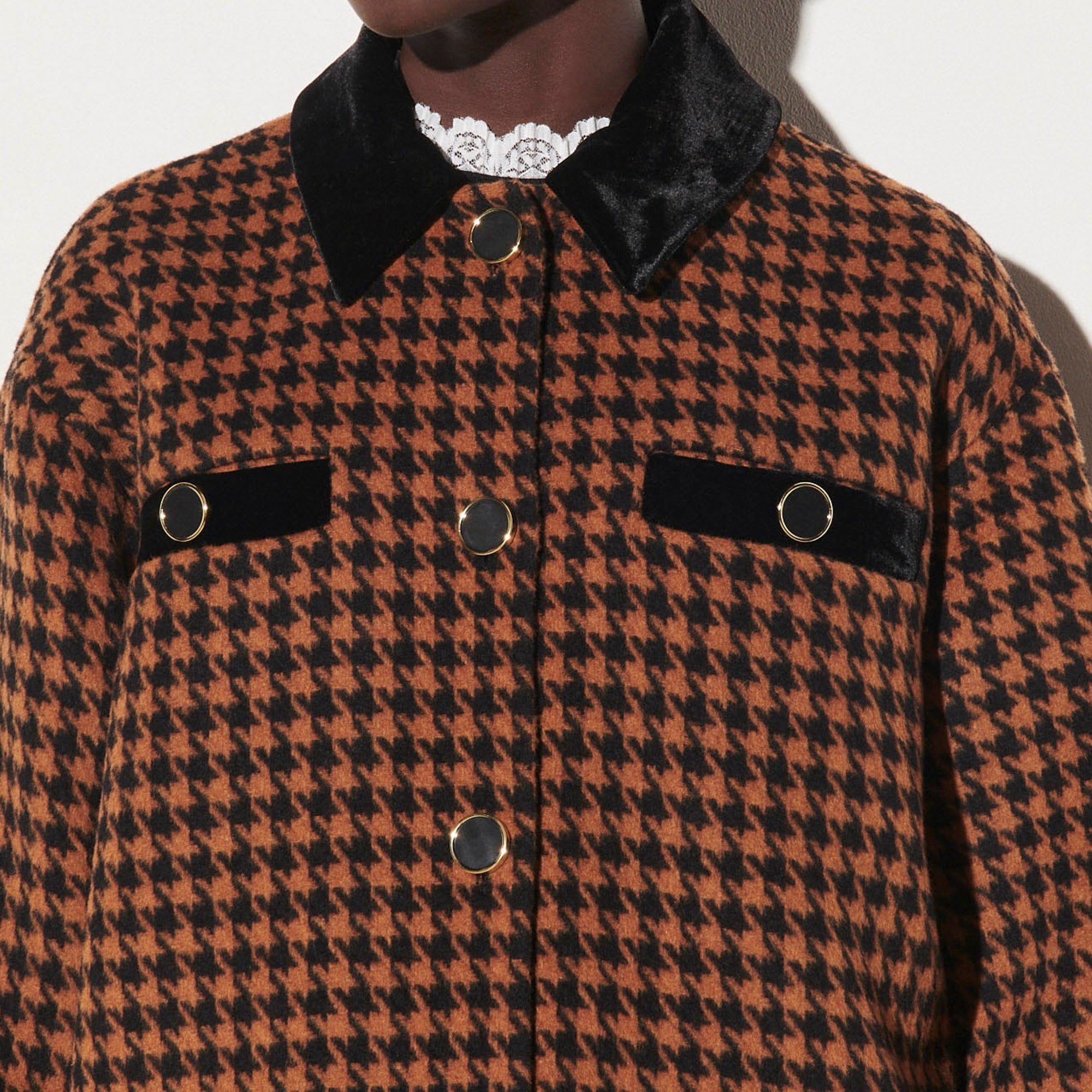 Veste en laine à carreaux Sandro seconde main