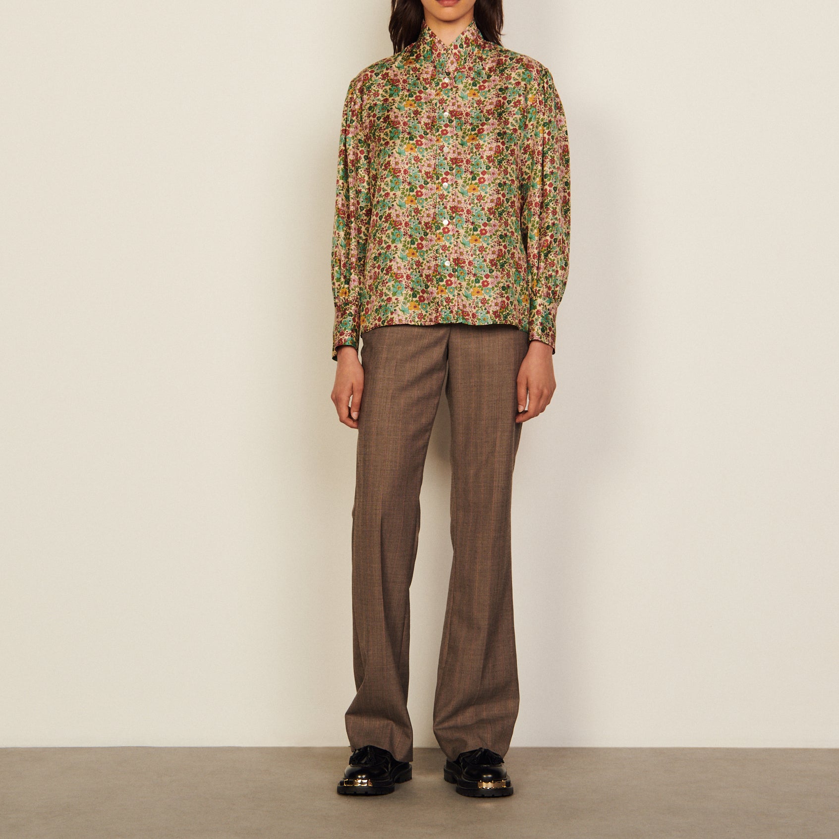 Chemise fluide imprimée en soie Sandro seconde main