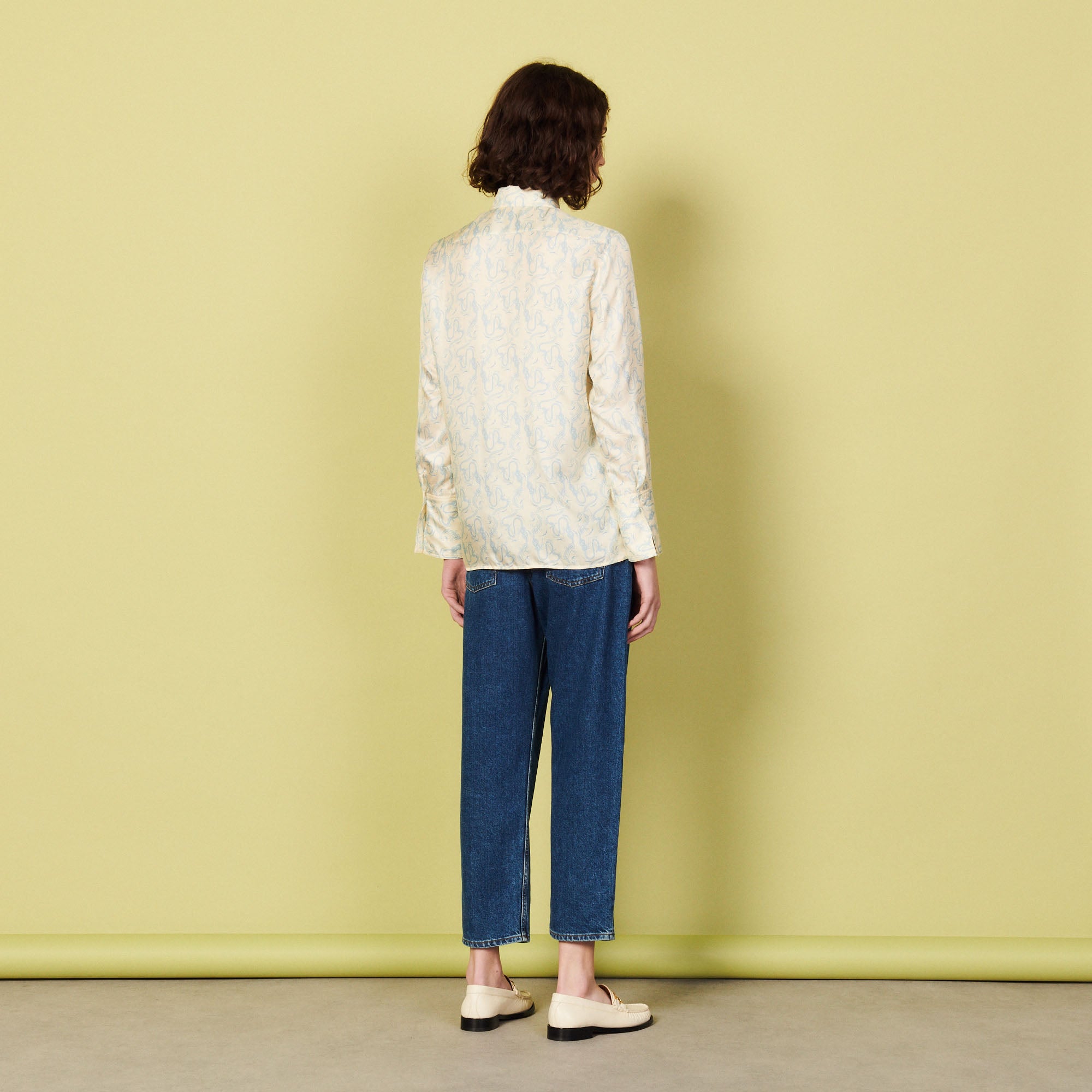 Chemise fluide en soie imprimée Sandro seconde main