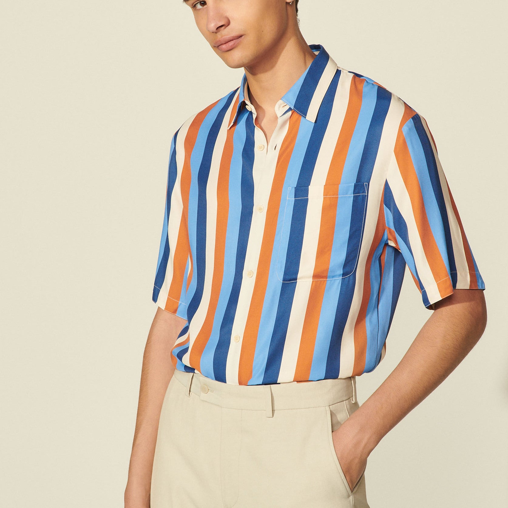 Chemise fluide à rayures imprimées Sandro seconde main