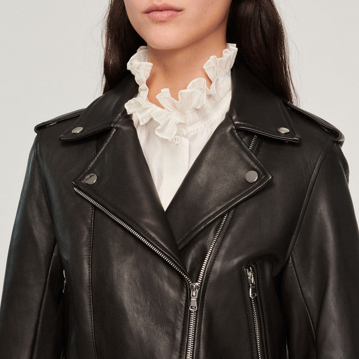 Blouson en cuir Sandro seconde main