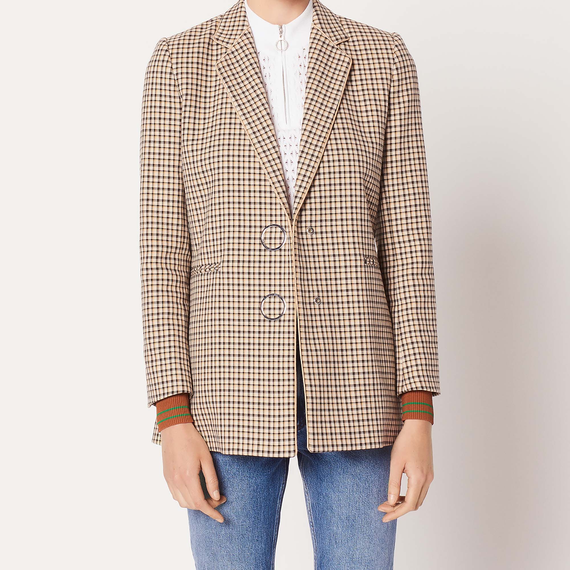 Veste de tailleur en tartan Sandro seconde main