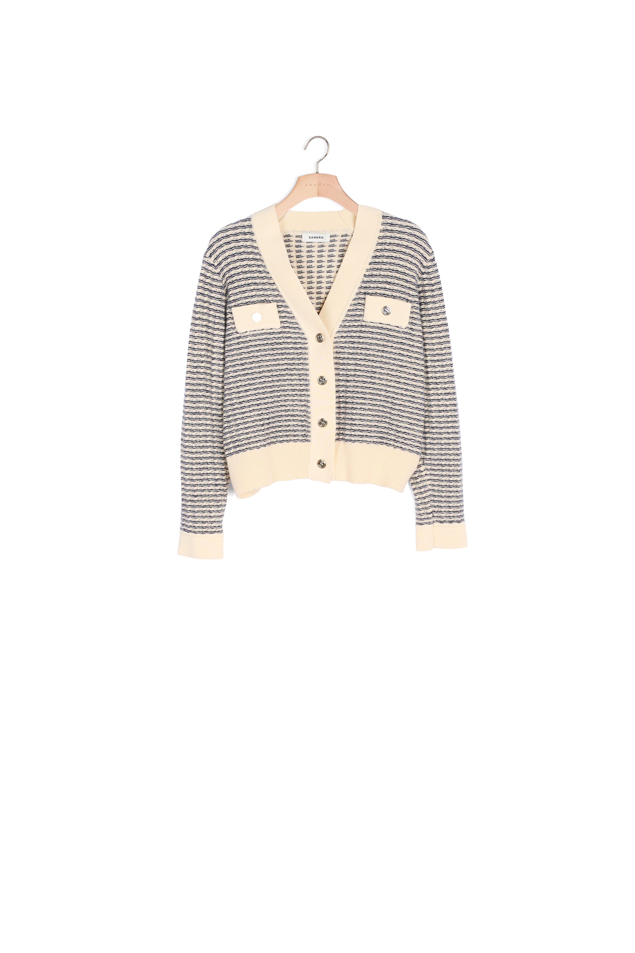 Cardigan en Maille à rayures Sandro seconde main