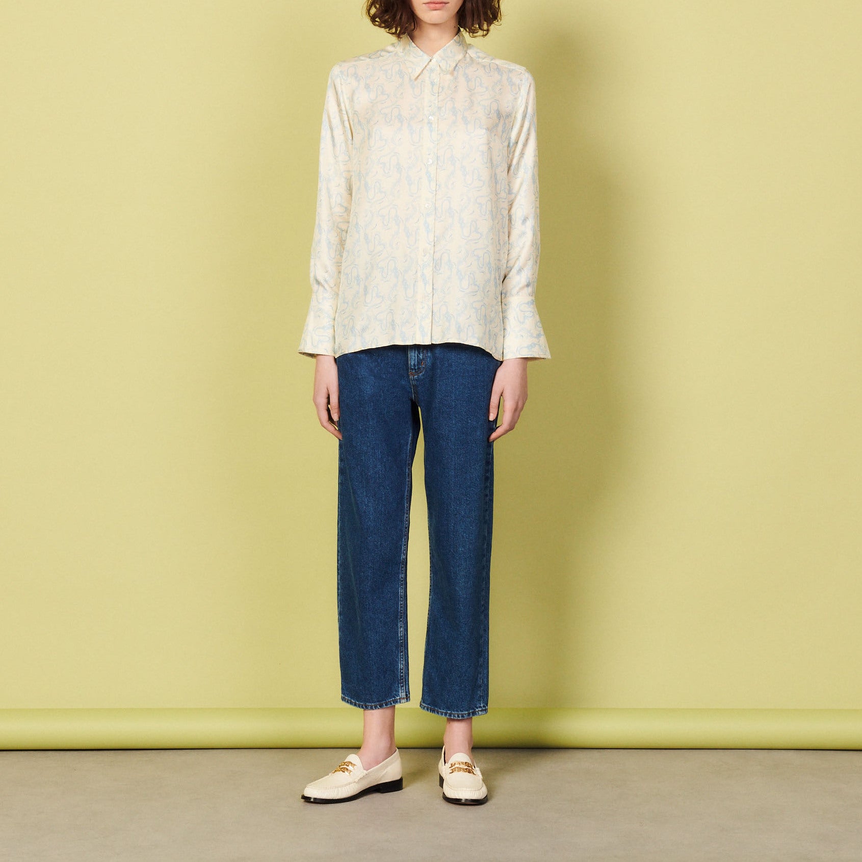 Chemise fluide en soie imprimée Sandro seconde main