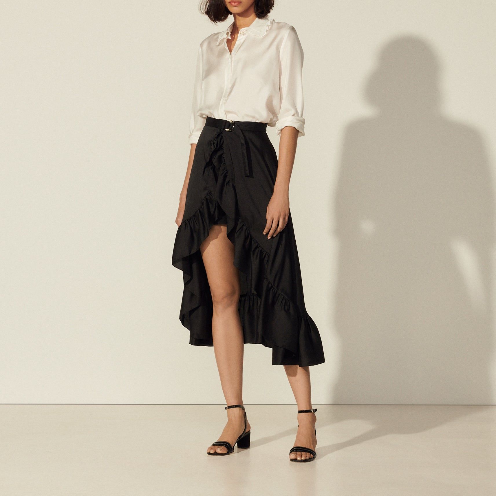 Jupe-Short asymétrique et volantée Sandro seconde main