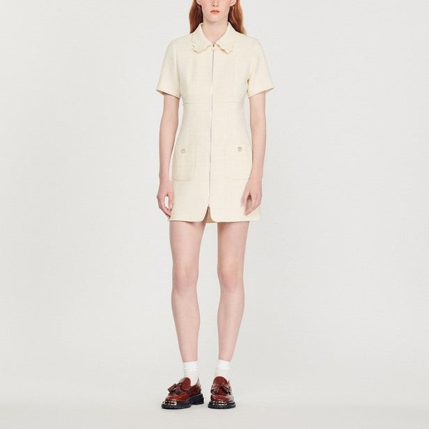 Robe zippée en tweed Sandro seconde main