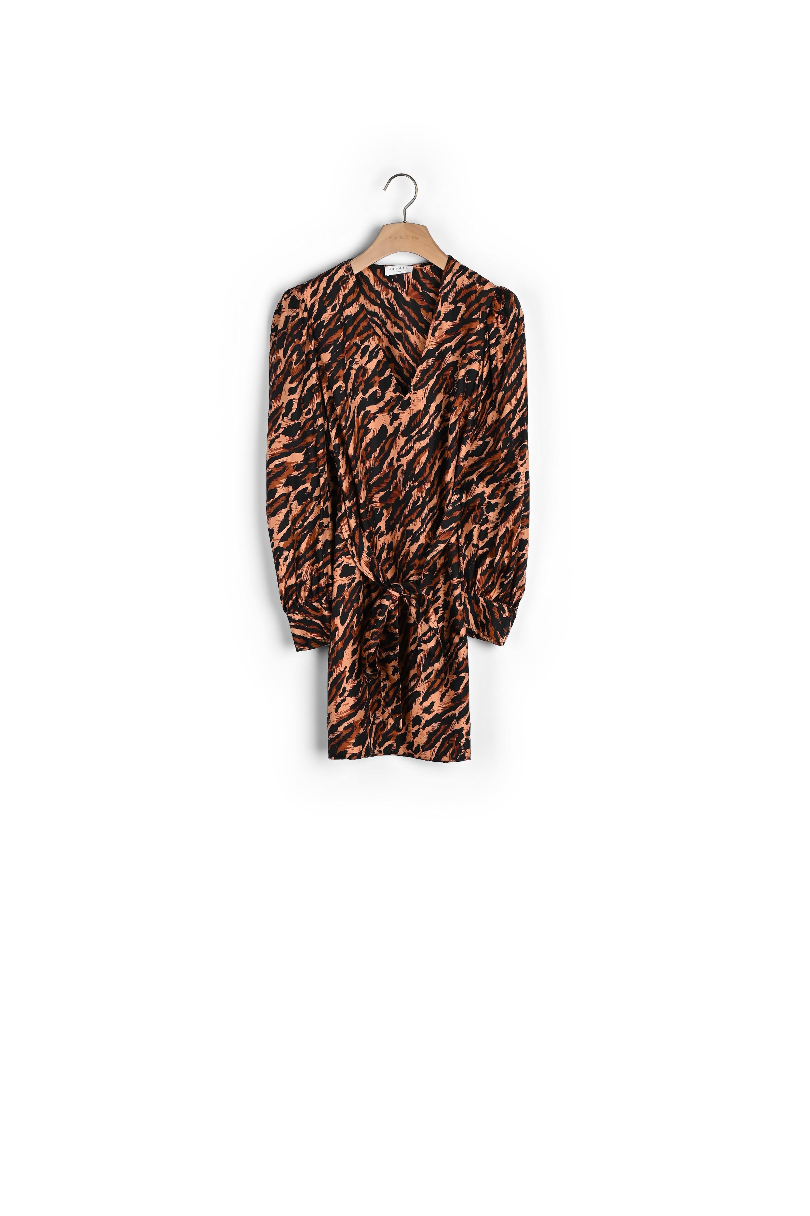 Robe courte imprimée en soie Sandro seconde main