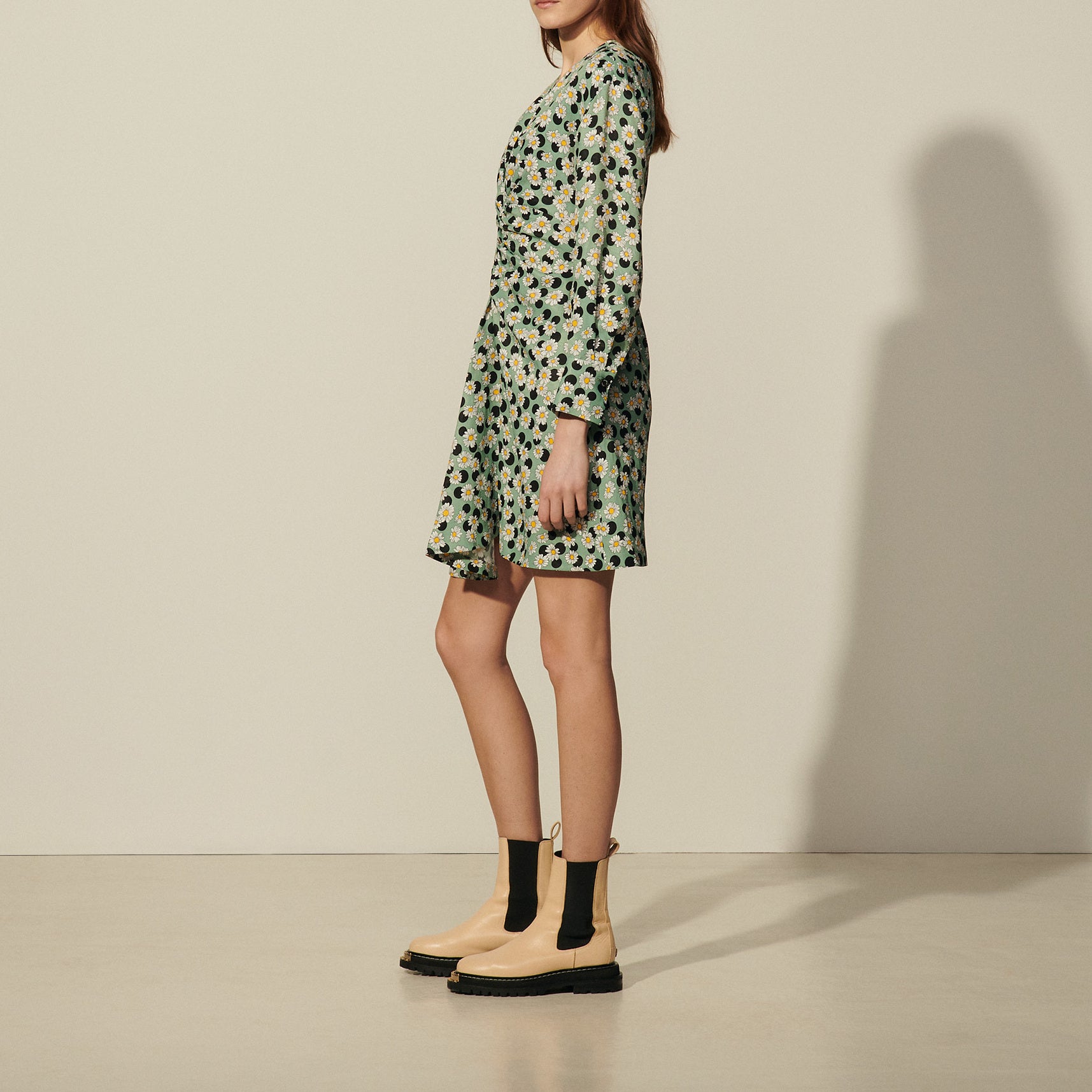 Robe courte imprimée avec fronces Sandro seconde main