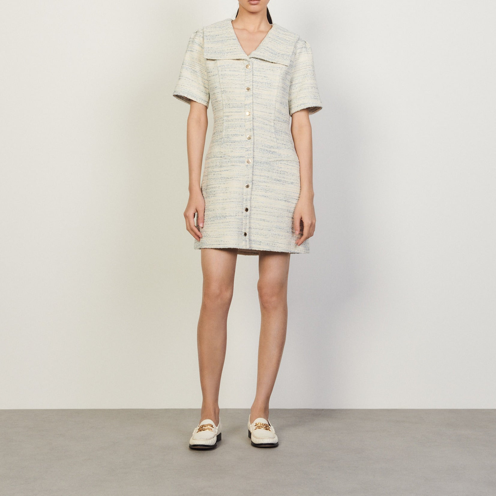 Robe en tweed à col marin Sandro seconde main