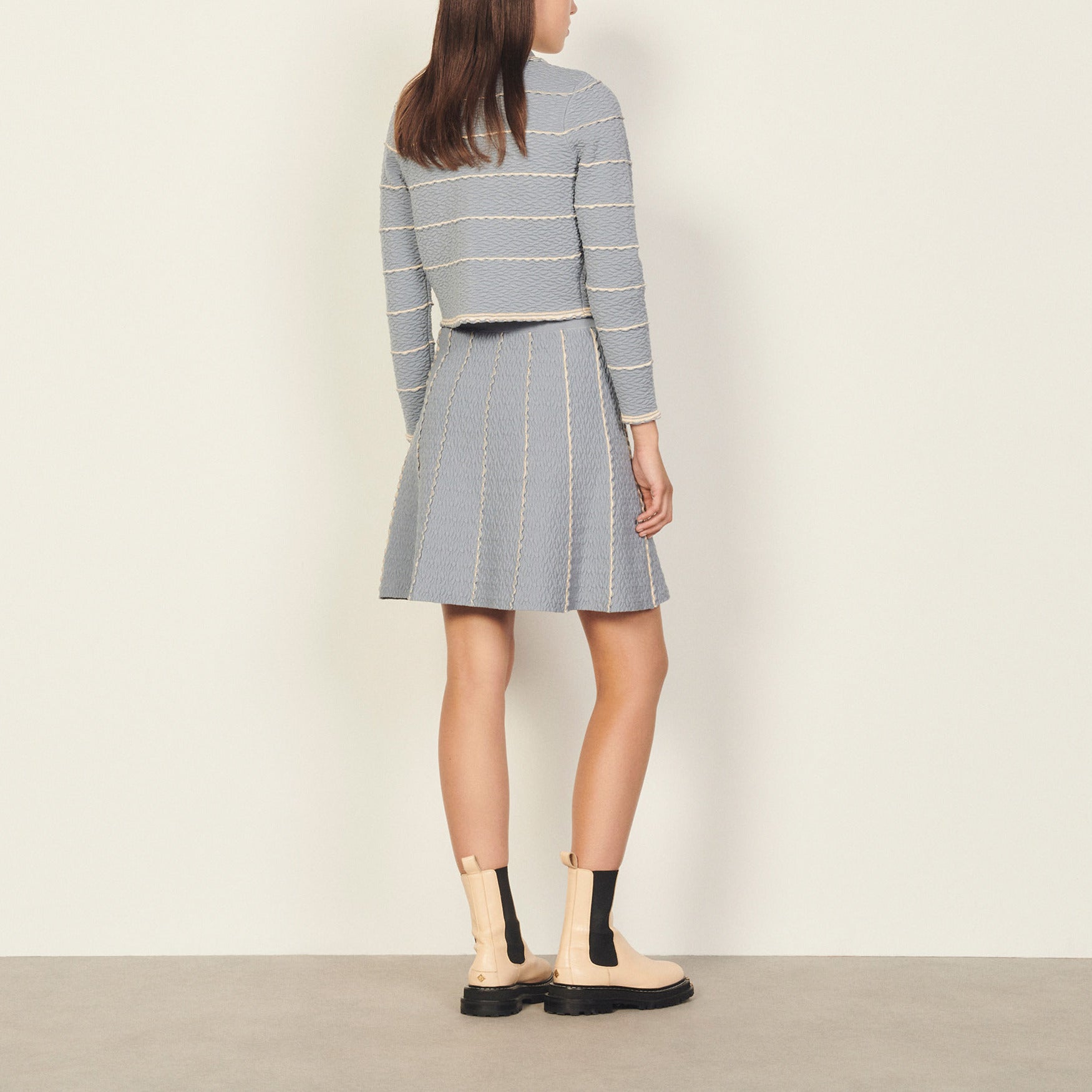 Jupe courte trapèze en Maille Sandro seconde main