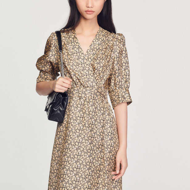 Robe longue fluide portefeuille Sandro seconde main