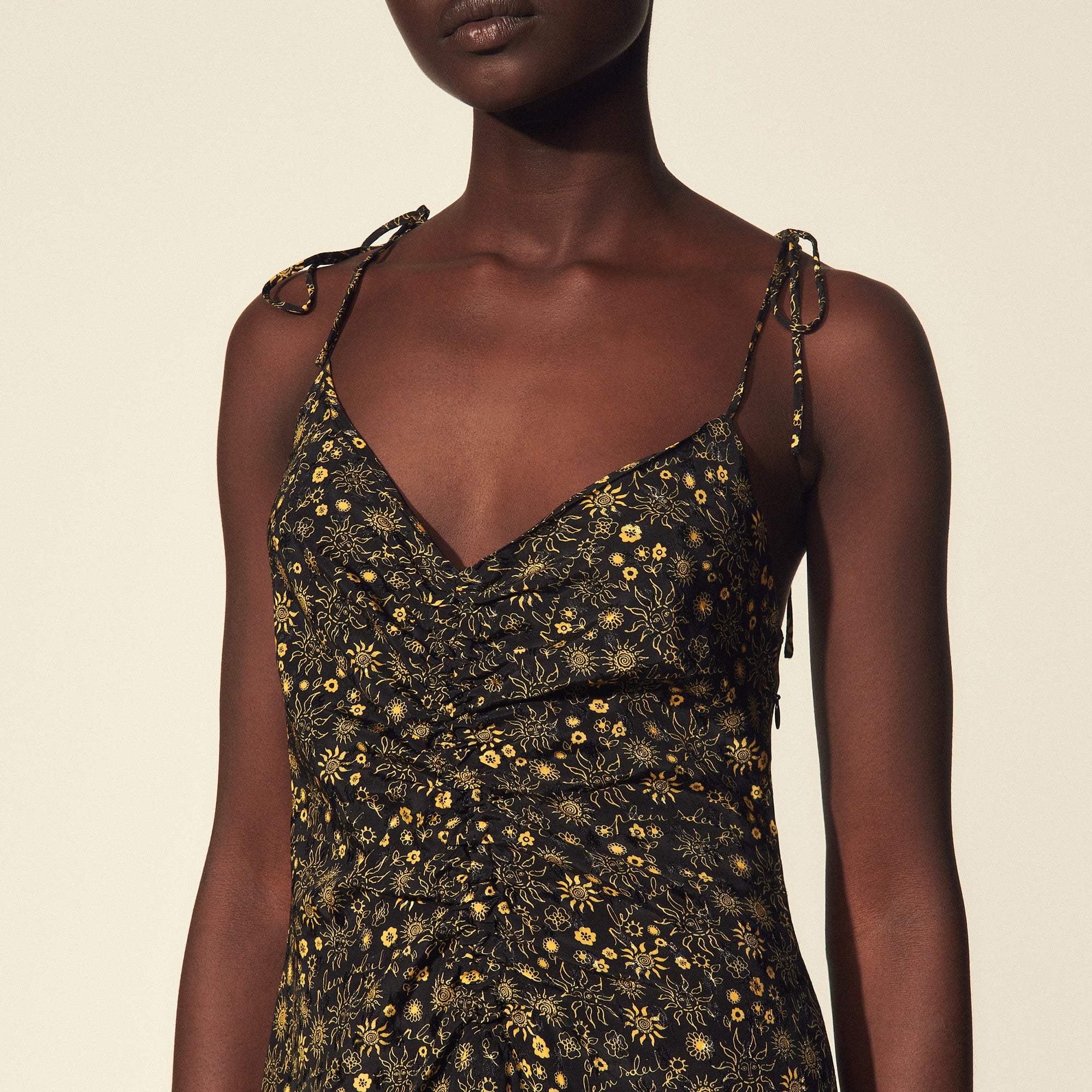 Robe longue imprimée à fines bretelles Sandro seconde main