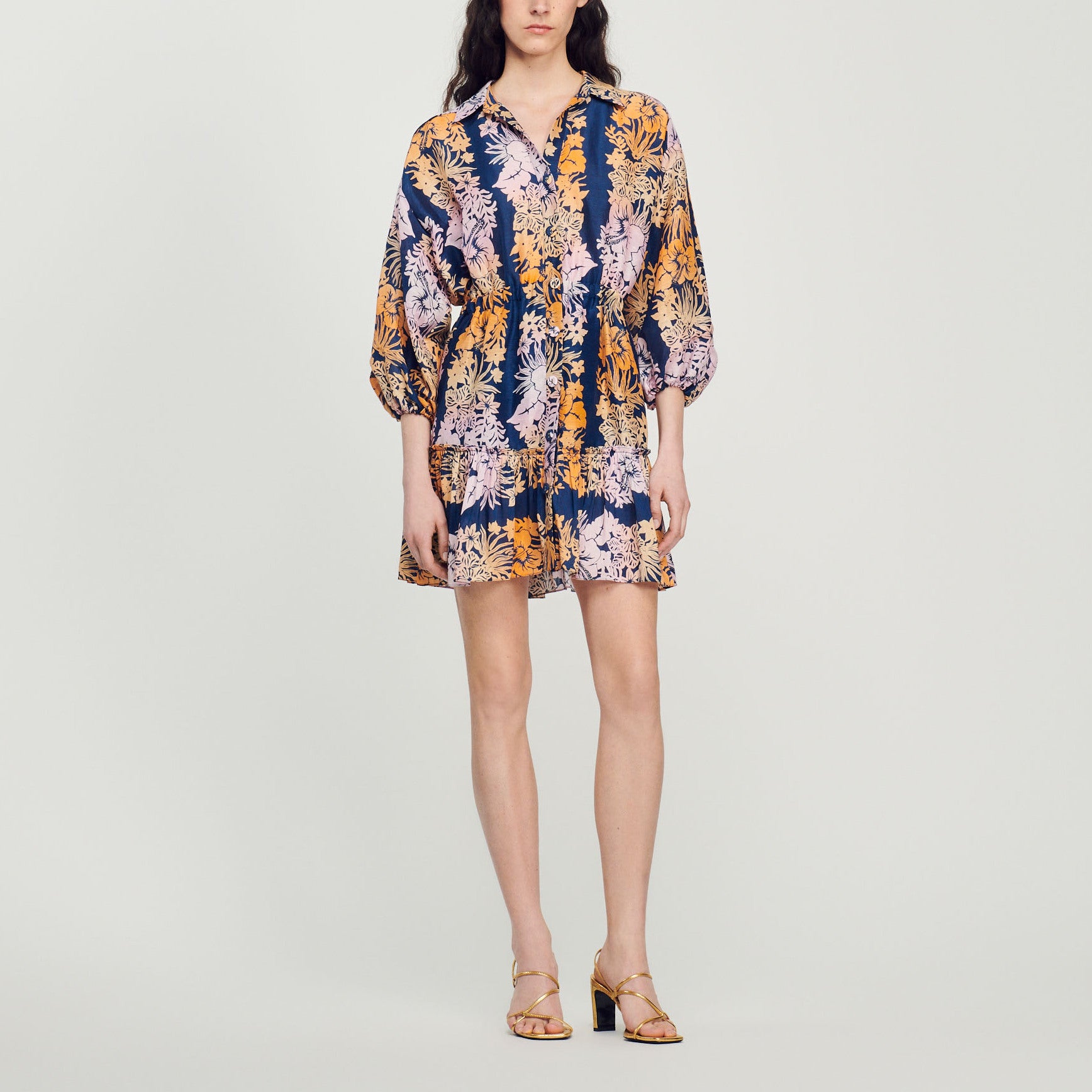 Robe courte imprimée Hawaï Sandro seconde main