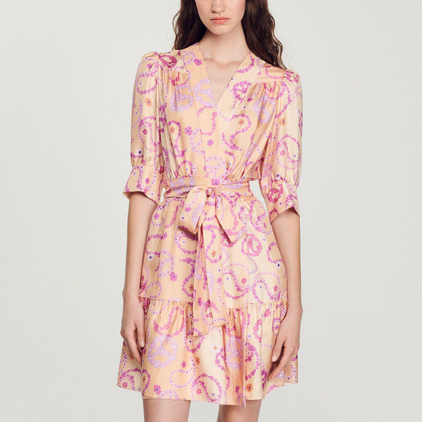 Robe en soie imprimé  Peace&Love Sandro seconde main