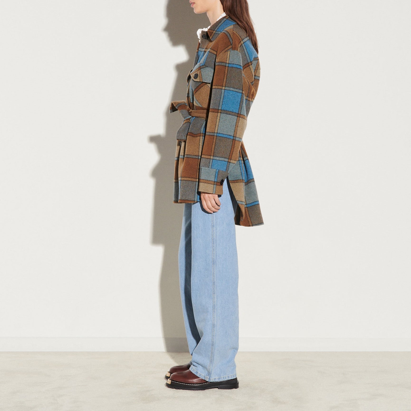 Veste ceinturée à carreaux Sandro seconde main