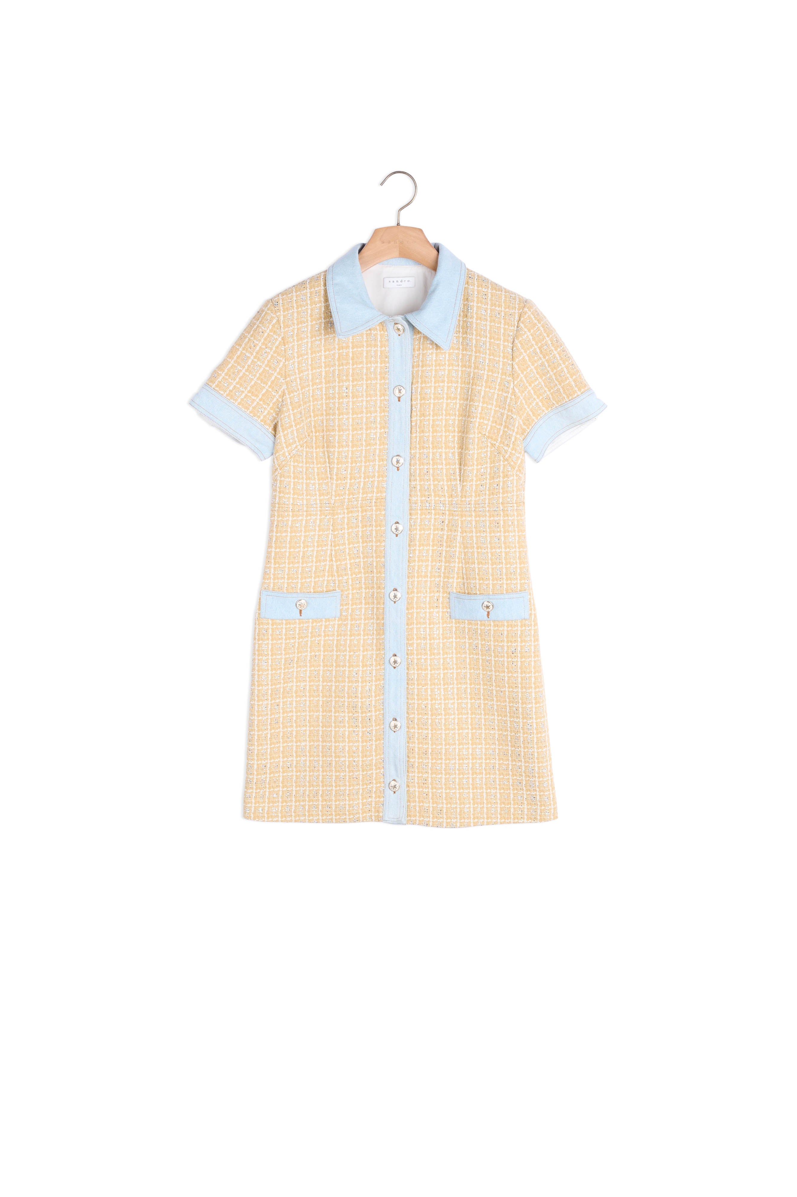 Robe en tweed fantaisie et Jean Sandro seconde main