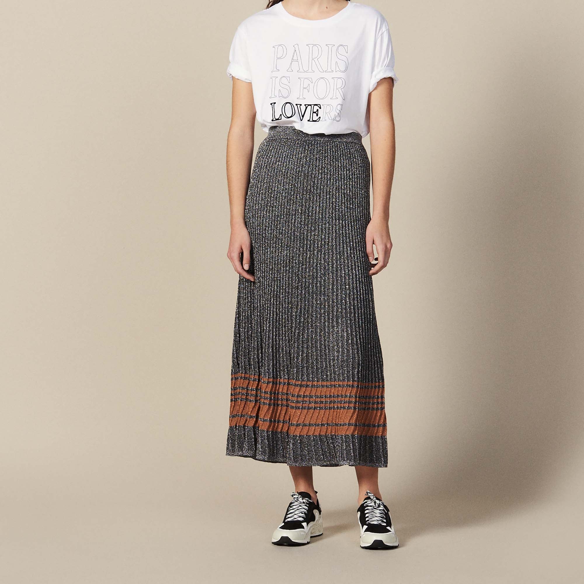 Jupe midi en Maille lurex Sandro seconde main