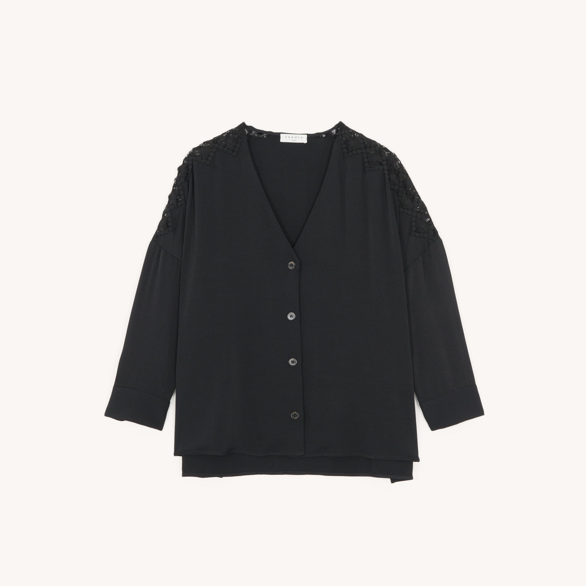 Blouse à empiècement en guipure Sandro seconde main