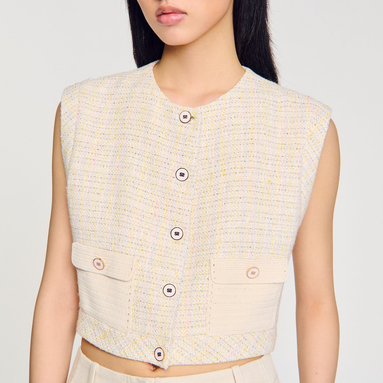 Veston en tweed fantaisie Sandro seconde main