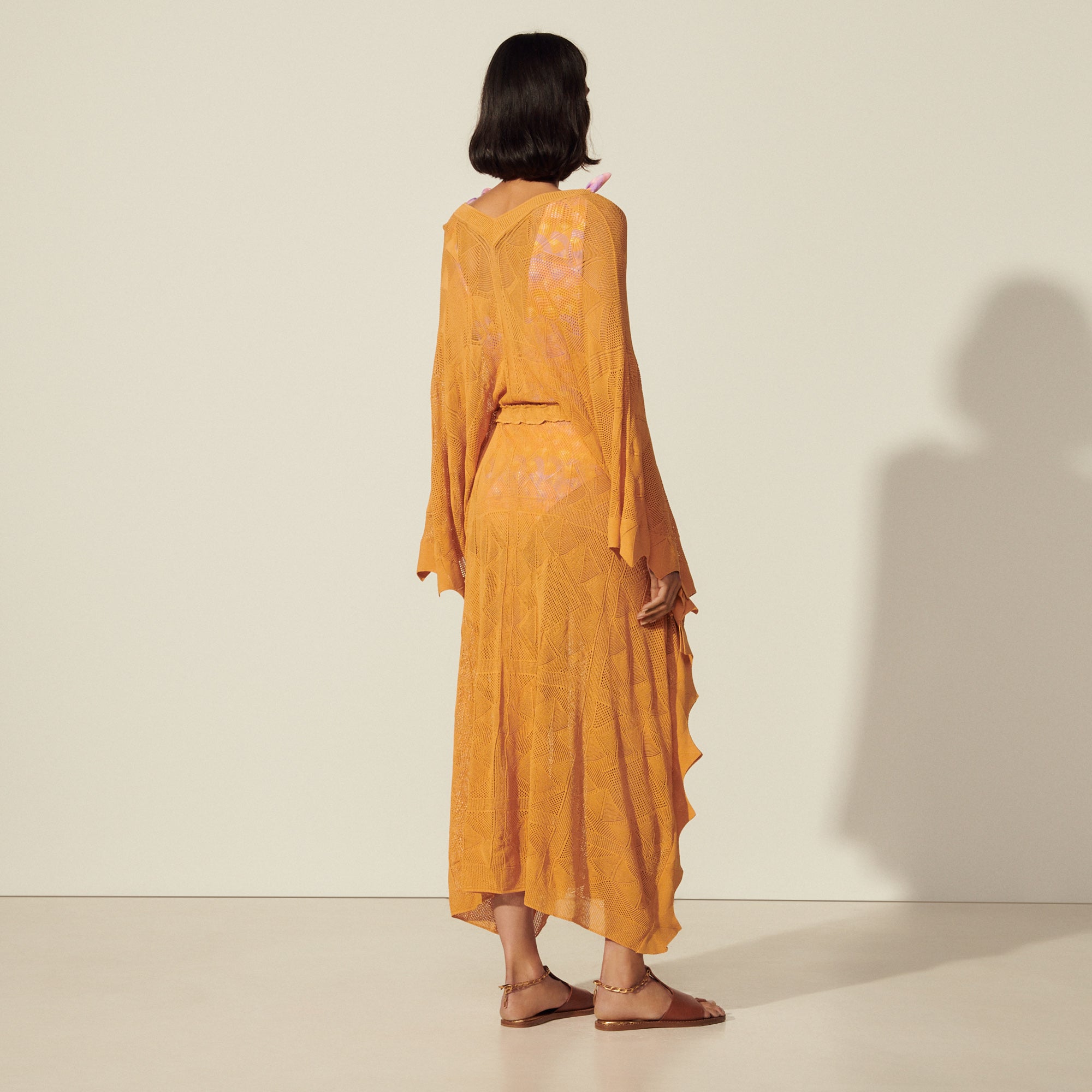 Robe longue esprit poncho en Maille Sandro seconde main